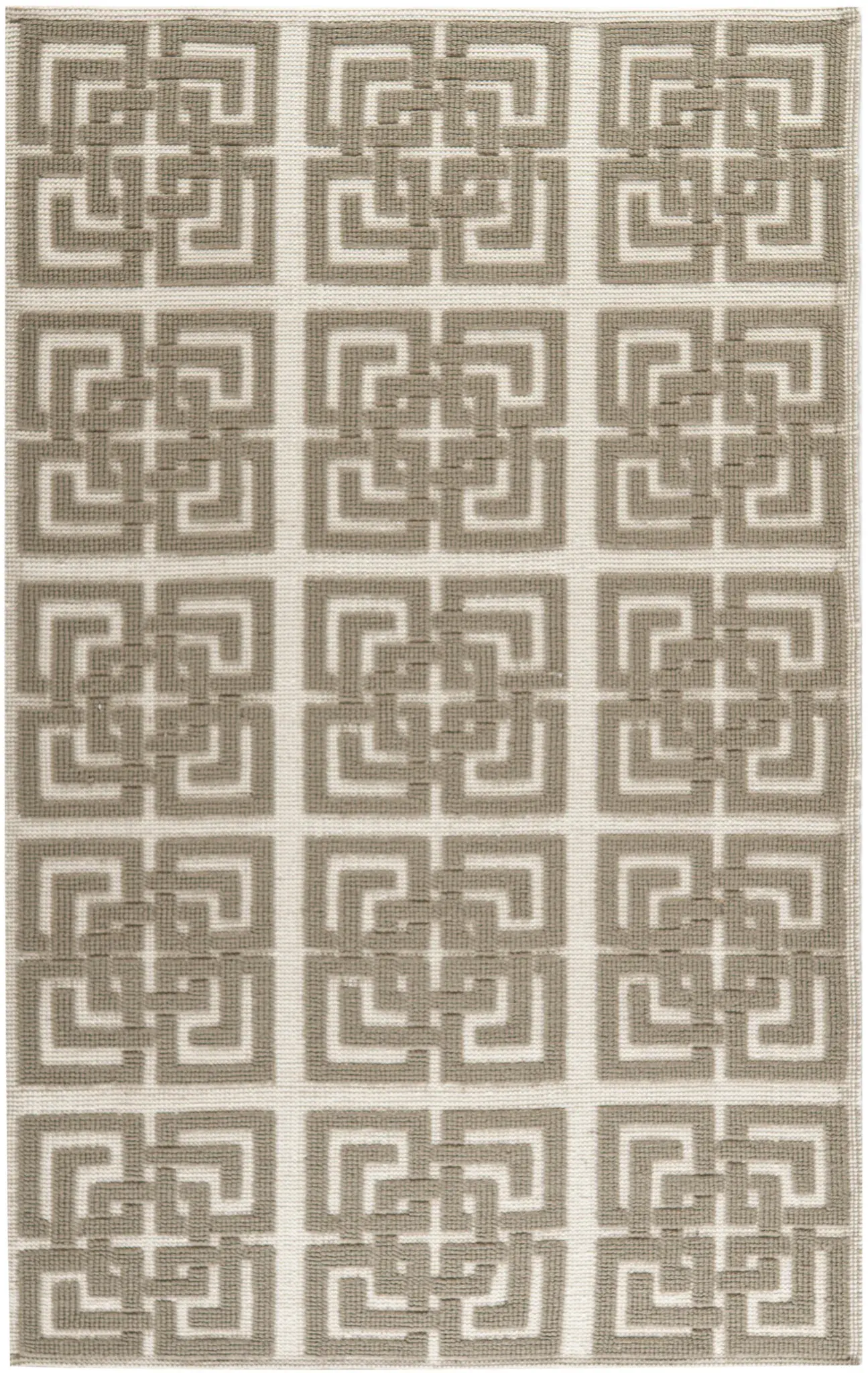 Martha Stewart Greek Key Grid Hand-Woven Wool Outdoor Rug