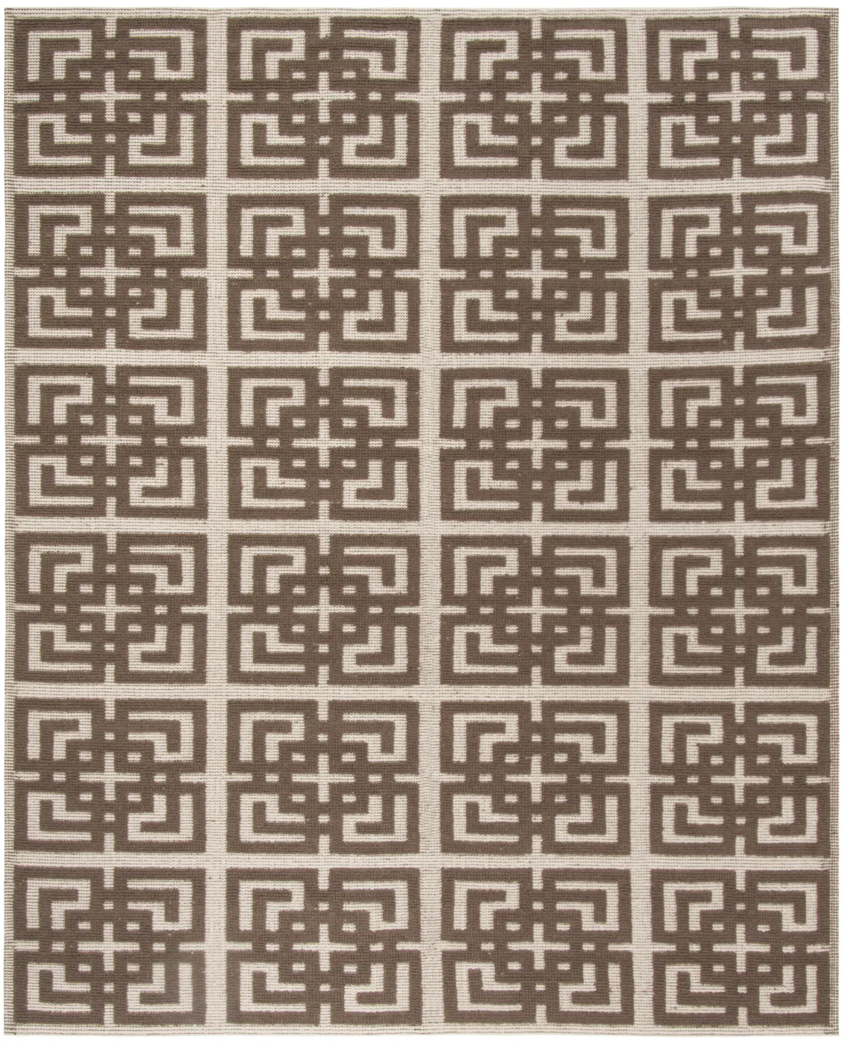 Martha Stewart Greek Key Grid Hand-Woven Wool Outdoor Rug