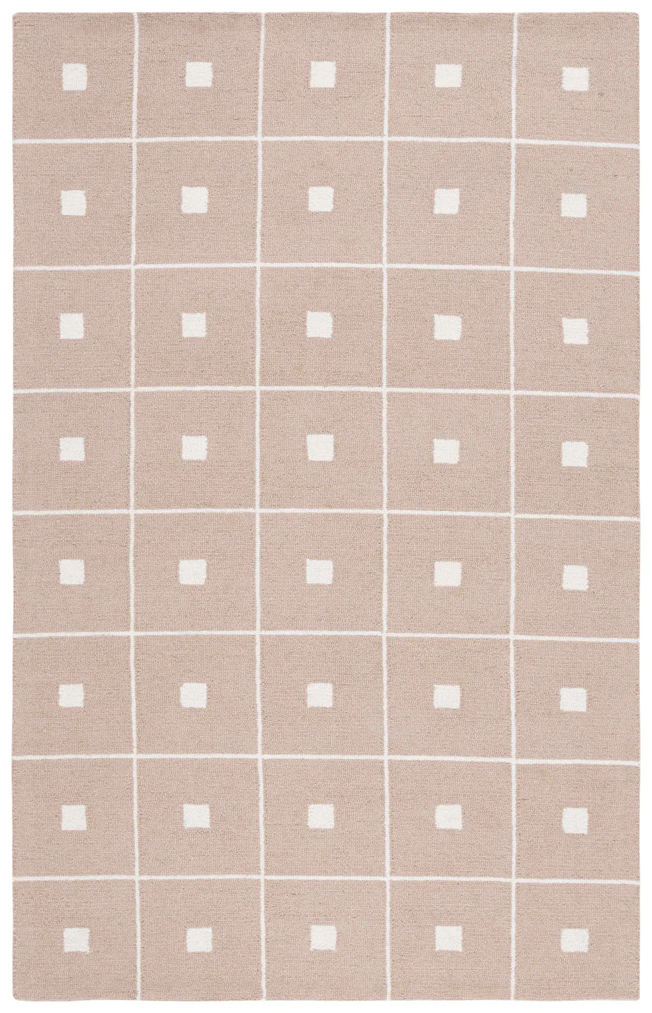 Martha Stewart Grid Square Hand-Tufted Wool Rug