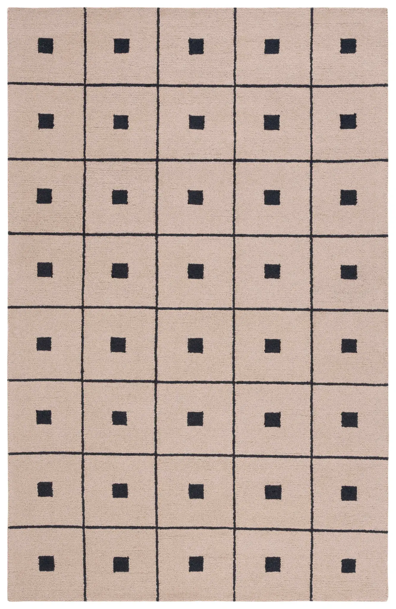 Martha Stewart Grid Square Hand-Tufted Wool Rug