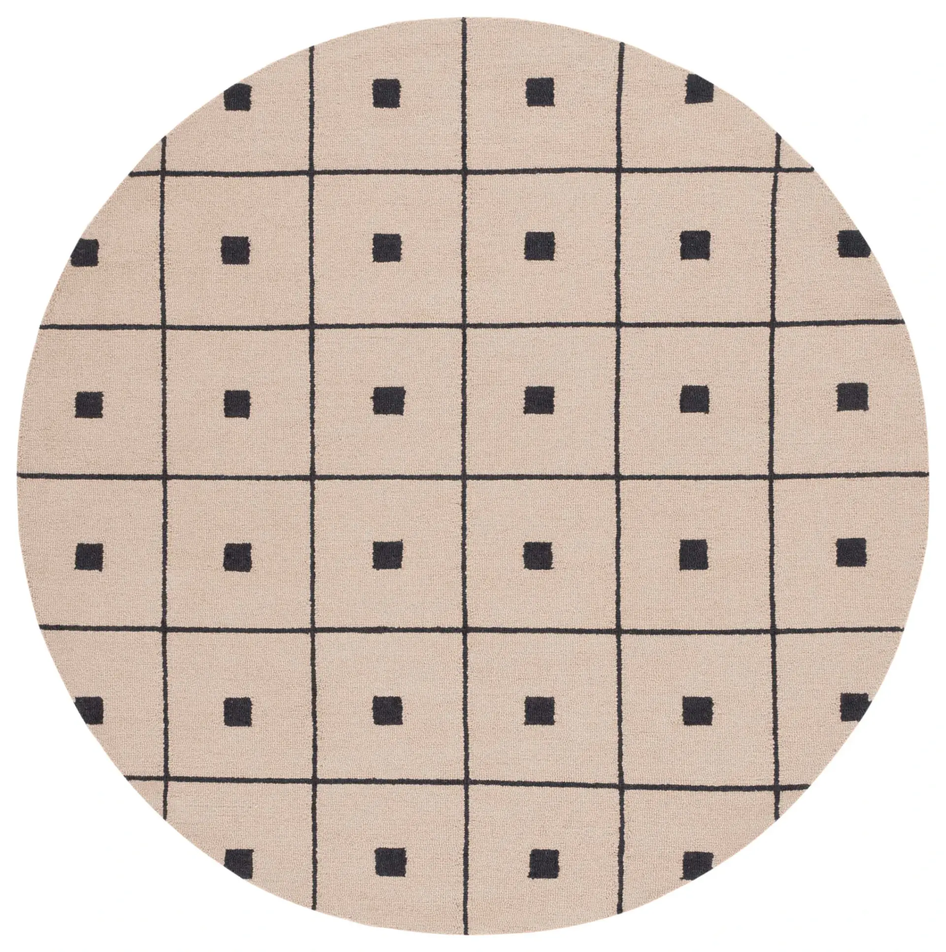 Martha Stewart Grid Square Hand-Tufted Wool Rug