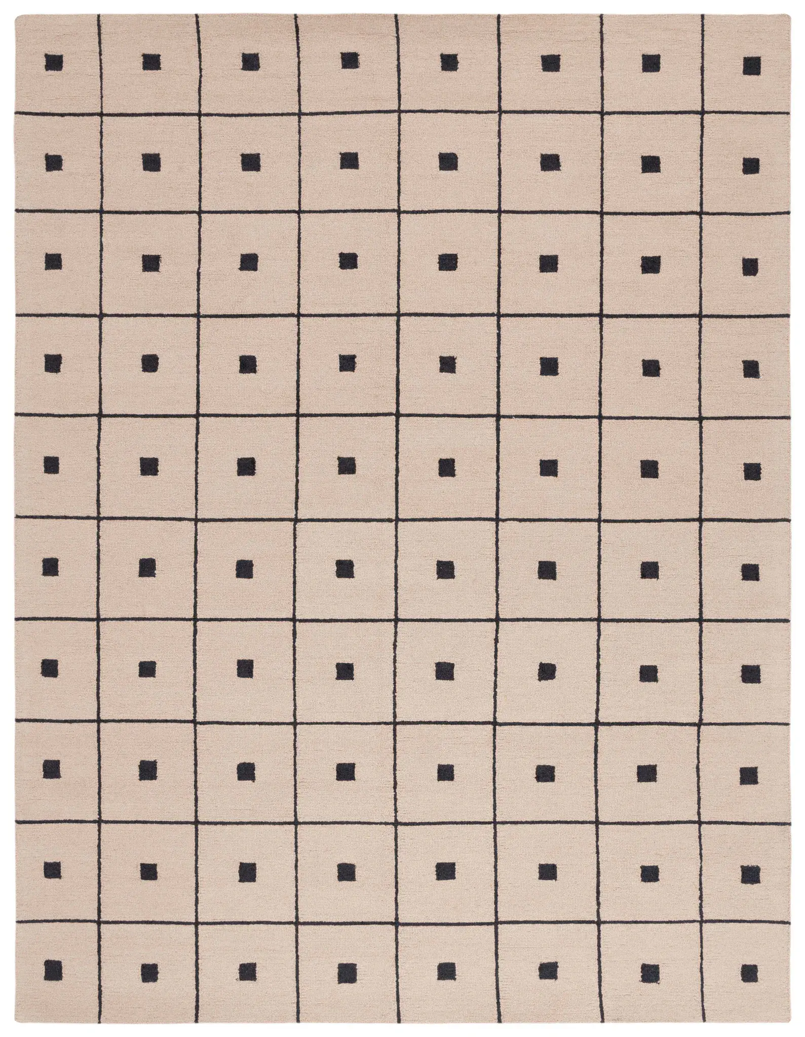 Martha Stewart Grid Square Hand-Tufted Wool Rug