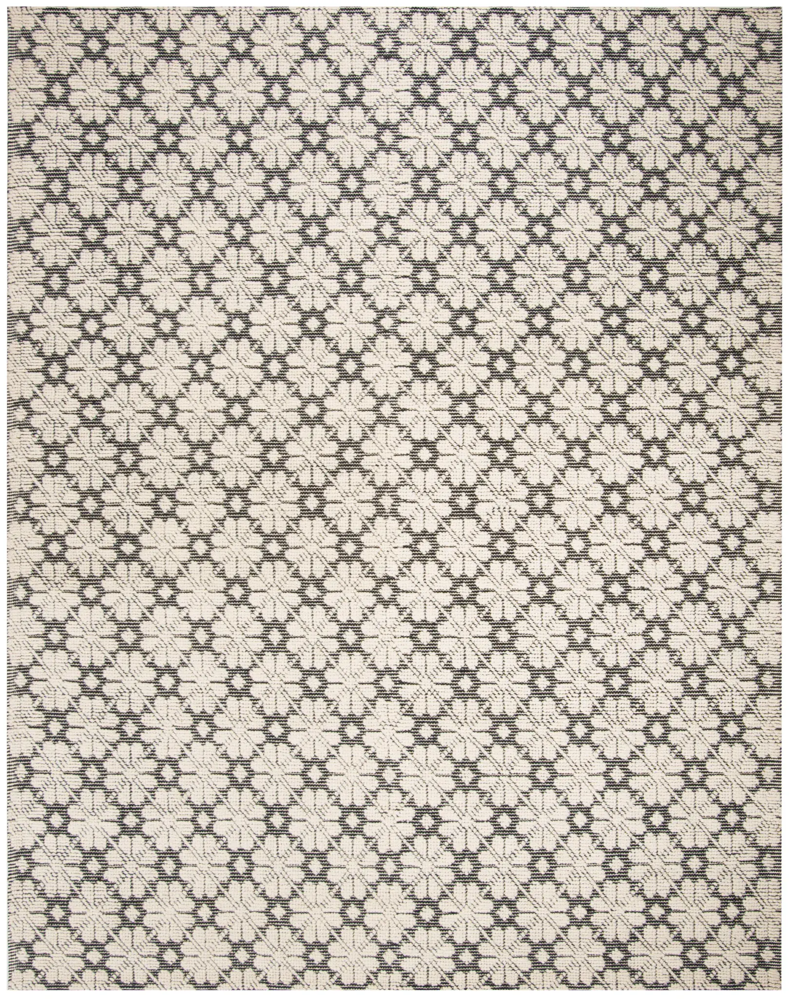 Martha Stewart Floral Tile Hand-Woven Wool Outdoor Rug