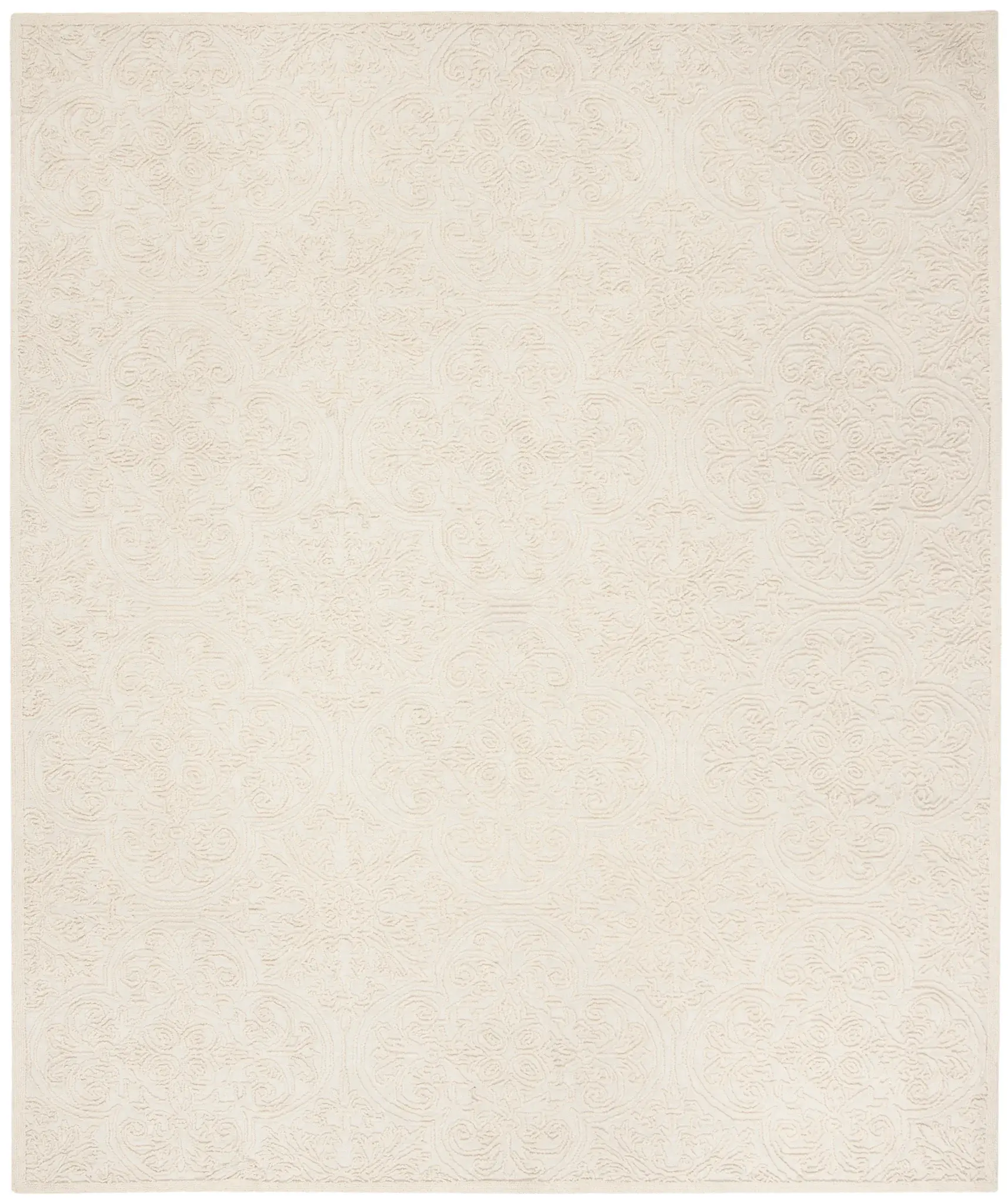 Martha Stewart Damask Tile Hand-Tufted Wool Outdoor Rug
