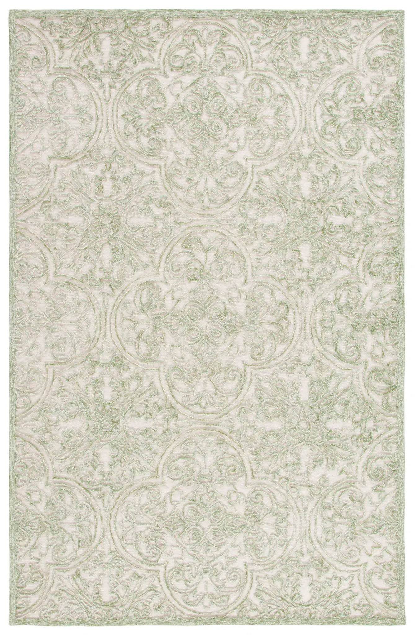 Martha Stewart Damask Tile Hand-Tufted Wool Outdoor Rug