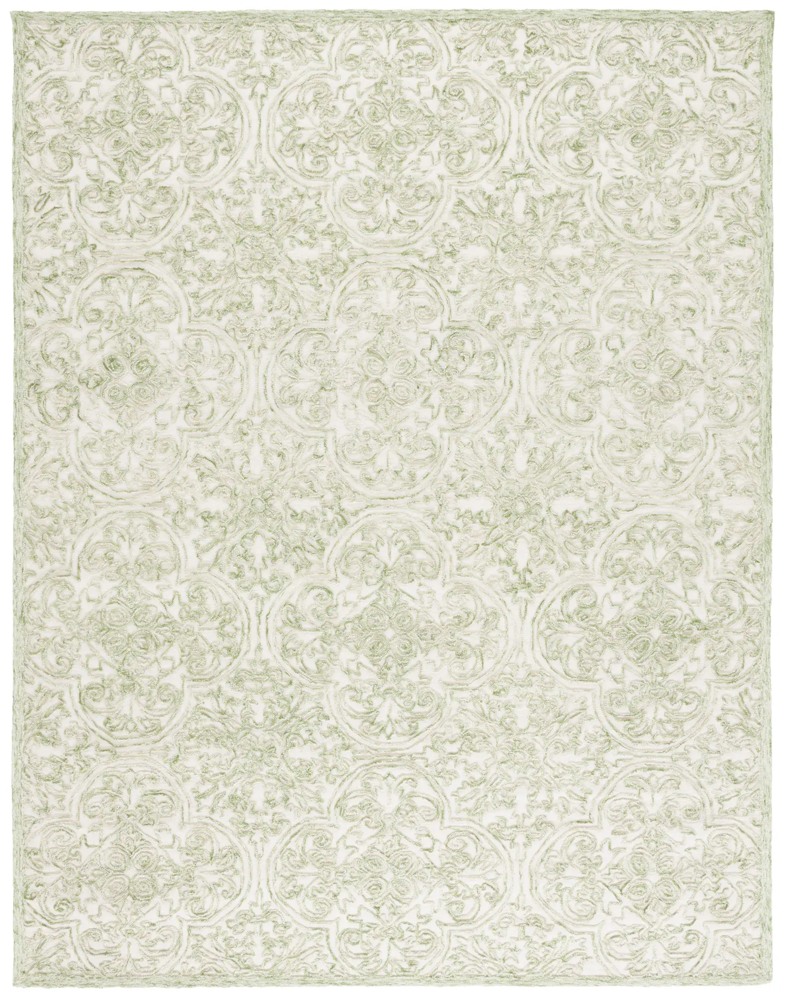Martha Stewart Damask Tile Hand-Tufted Wool Outdoor Rug
