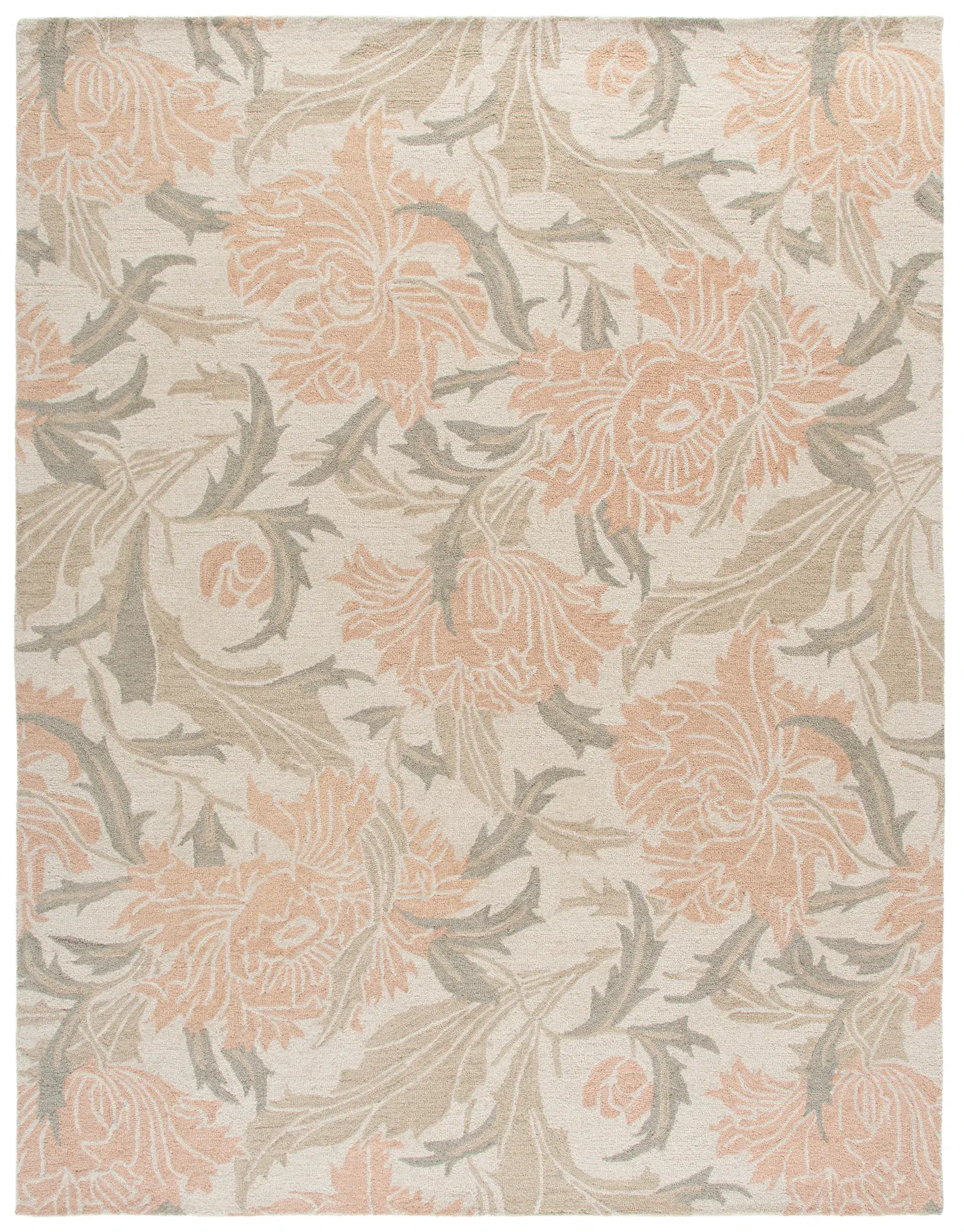 Martha Stewart Traditional Floral Hand-Tufted Wool Rug