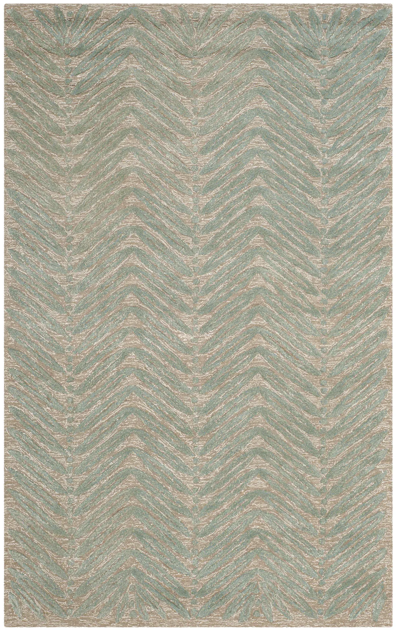 Martha Stewart Chevron Leaf Hand-Tufted Outdoor Rug
