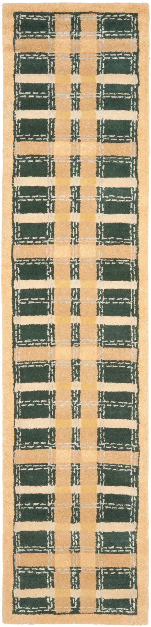 Martha Stewart Plaid Border Hand-Tufted Outdoor Rug