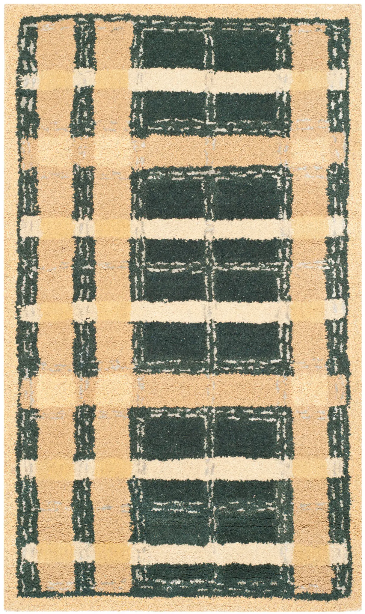 Martha Stewart Plaid Border Hand-Tufted Outdoor Rug