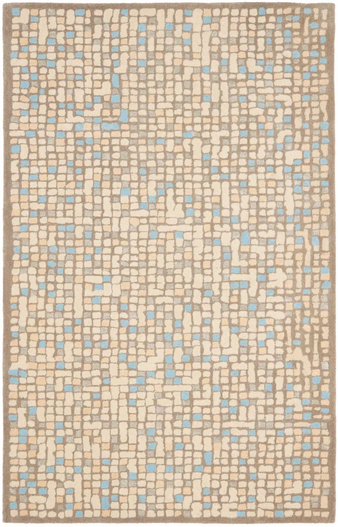 Martha Stewart Mosaic Grid Hand-Tufted Outdoor Rug