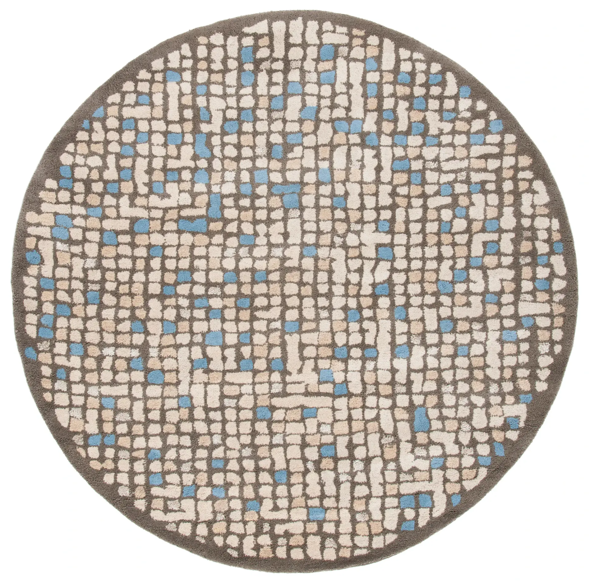 Martha Stewart Mosaic Grid Hand-Tufted Outdoor Rug