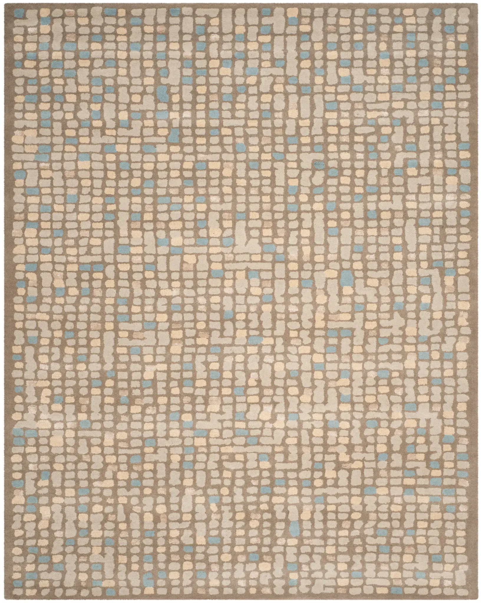 Martha Stewart Mosaic Grid Hand-Tufted Outdoor Rug
