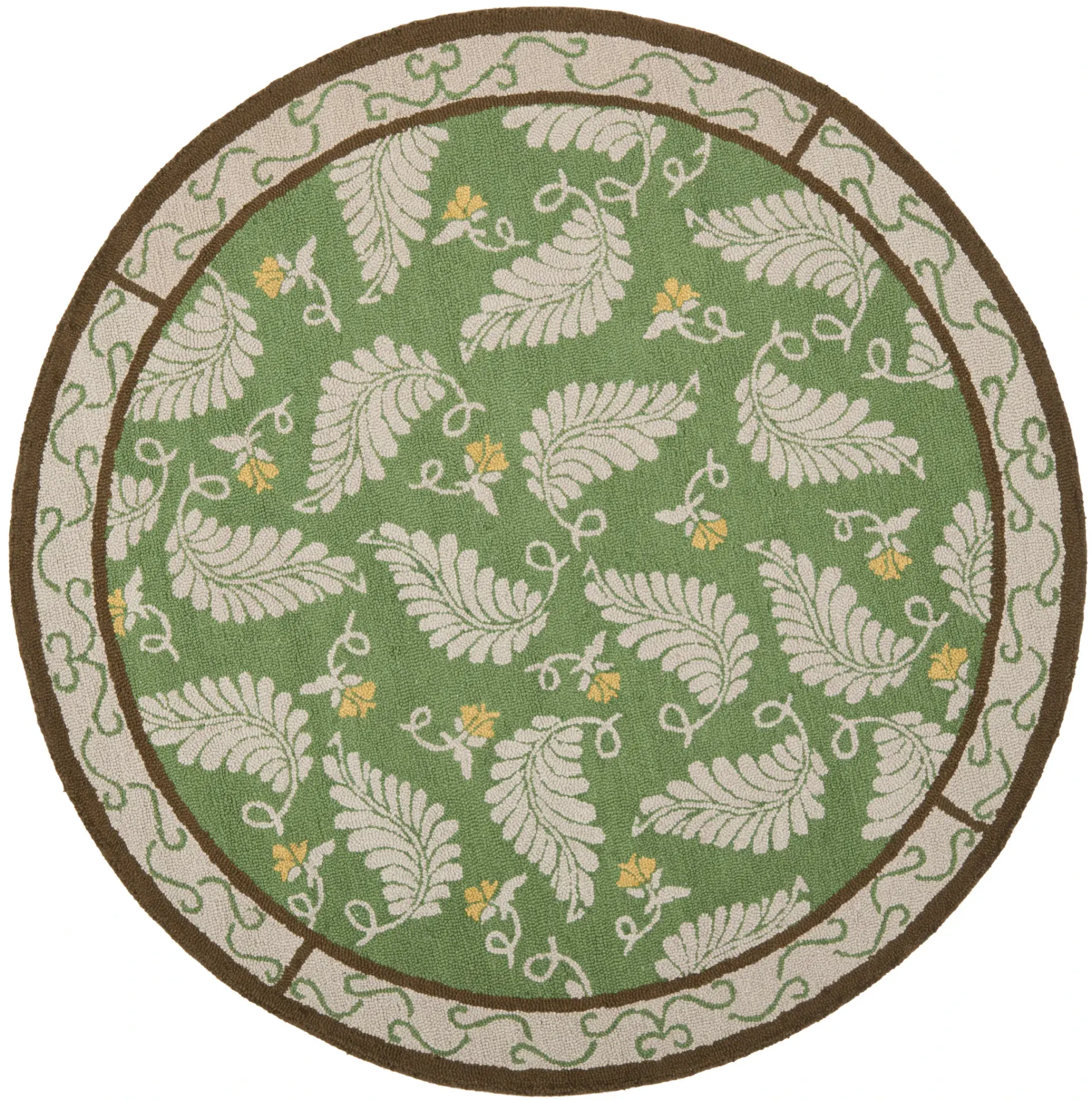 Martha Stewart Fern Border Hand-Tufted Wool Outdoor Rug
