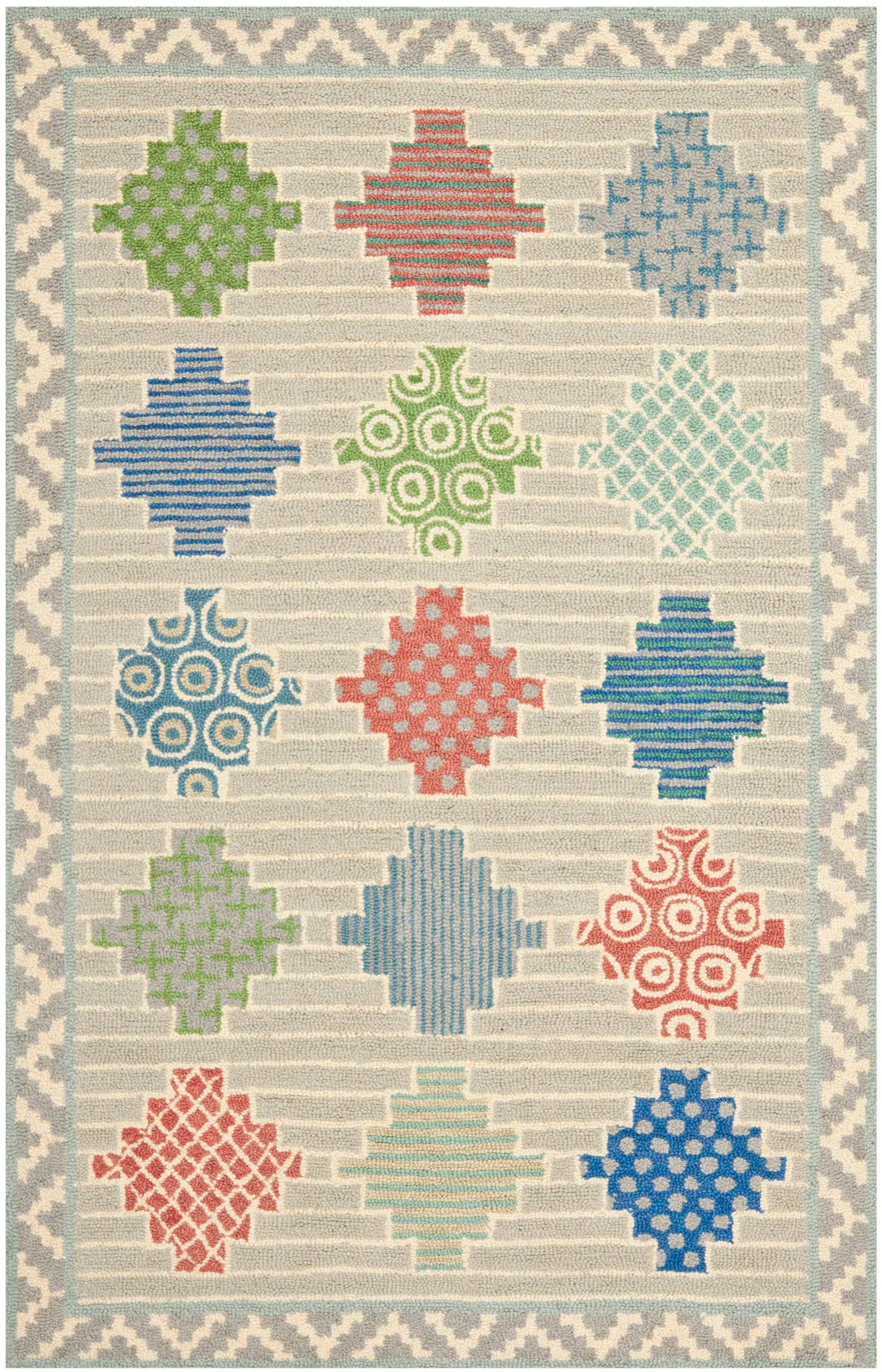 Martha Stewart Stepped Hand-Tufted Wool Outdoor Rug