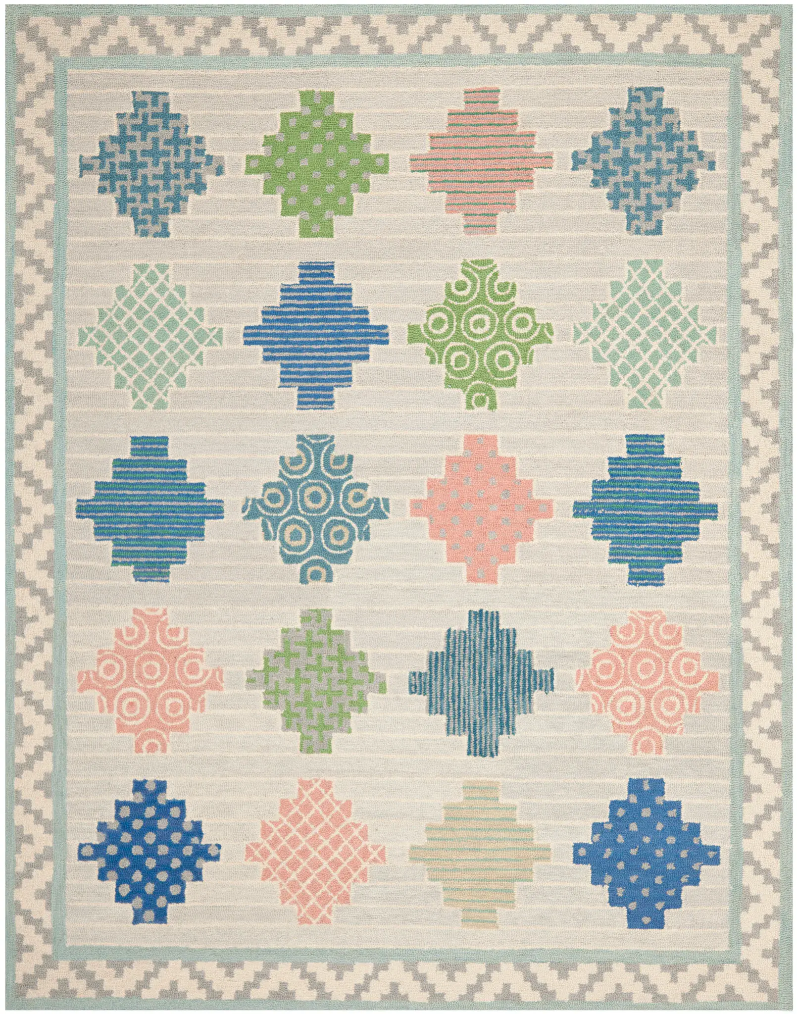 Martha Stewart Stepped Hand-Tufted Wool Outdoor Rug