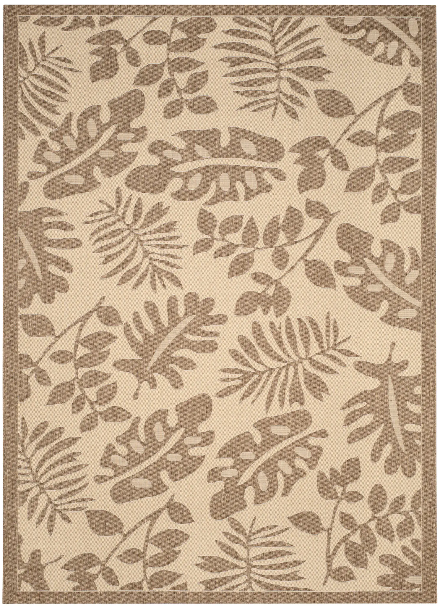 Martha Stewart Tropical Leaf Border Outdoor Rug