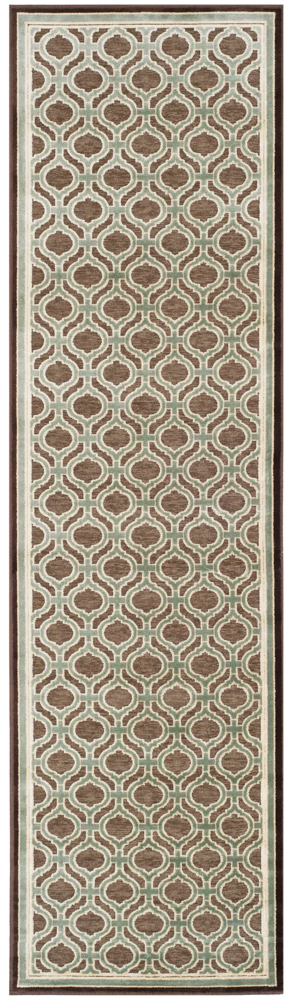 Martha Stewart Trellis Border Hand-Tufted Viscose Outdoor Rug