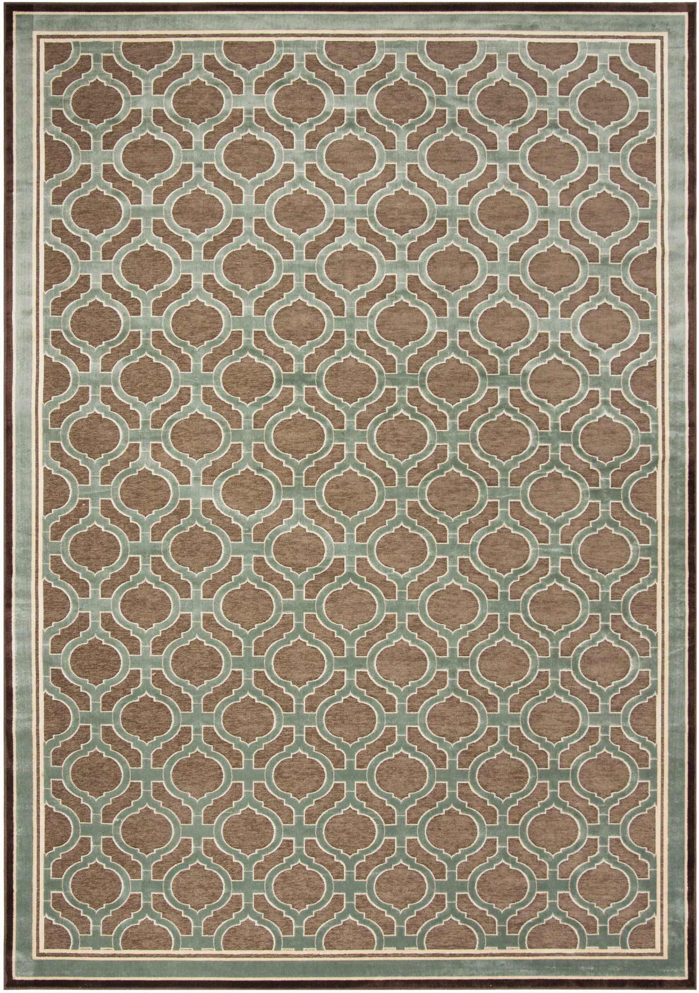 Martha Stewart Trellis Border Hand-Tufted Viscose Outdoor Rug