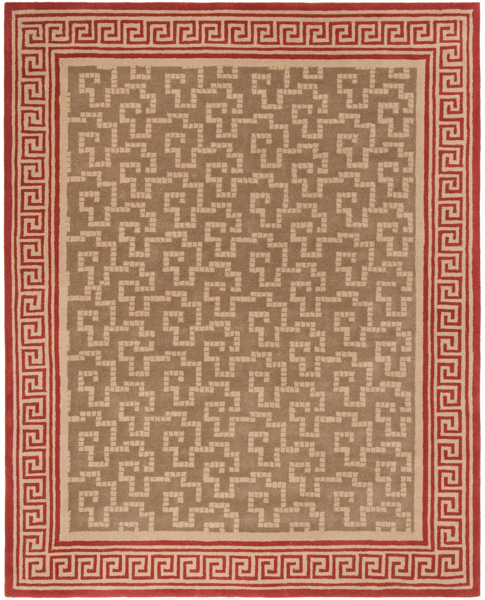 Martha Stewart Key Border Hand-Tufted Wool Outdoor Rug