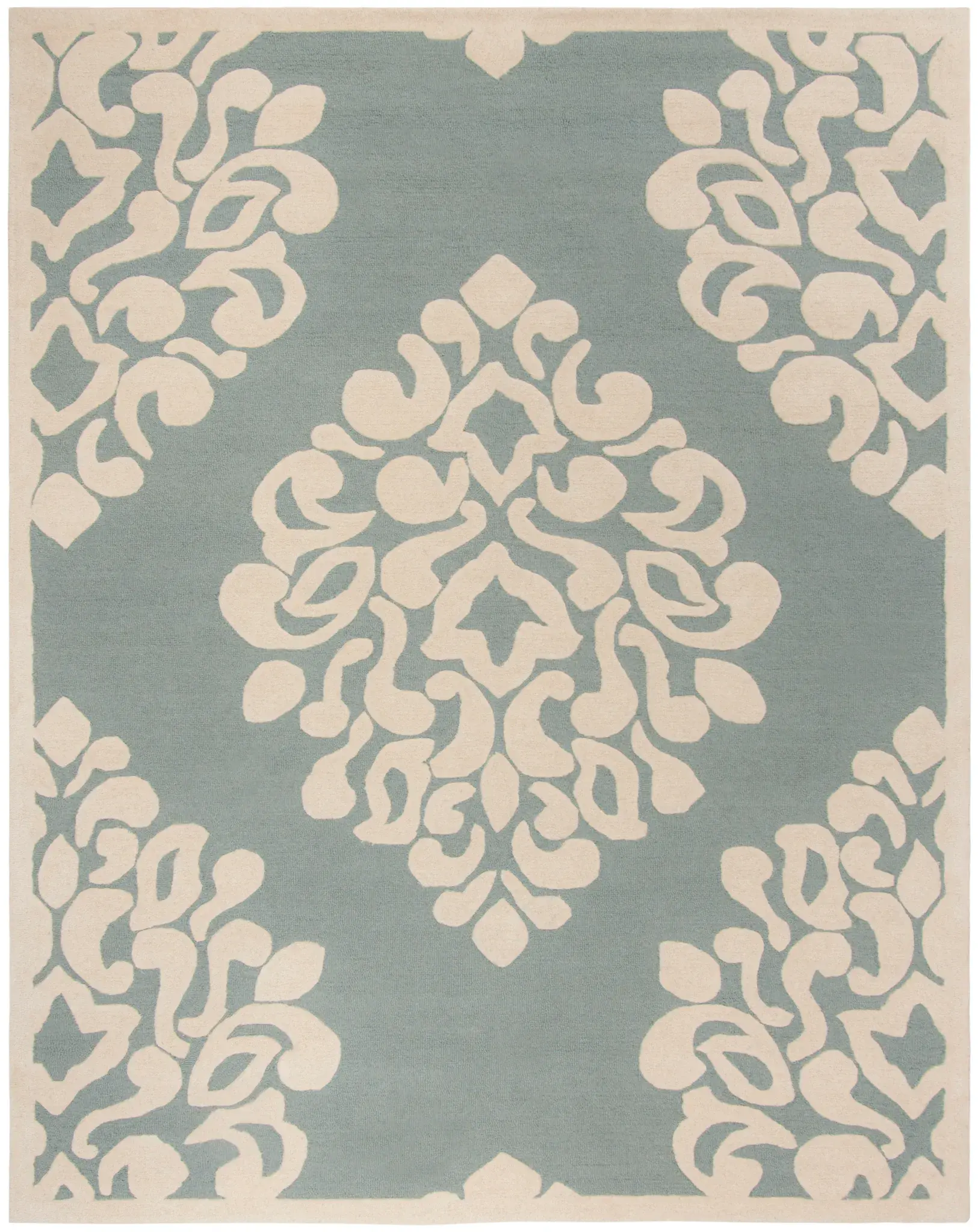 Martha Stewart Damask Hand-Tufted Wool Outdoor Rug