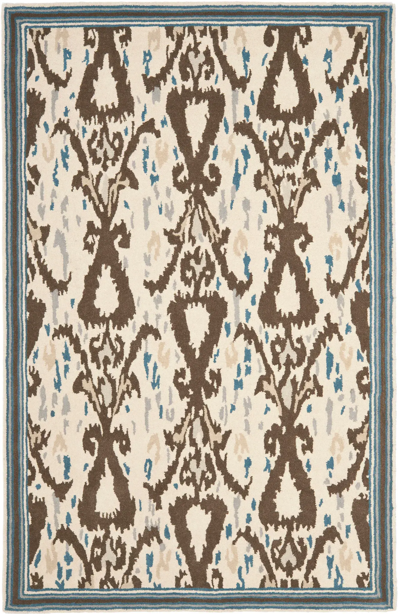 Martha Stewart Ikat Diamond Hand-Tufted Wool Outdoor Rug