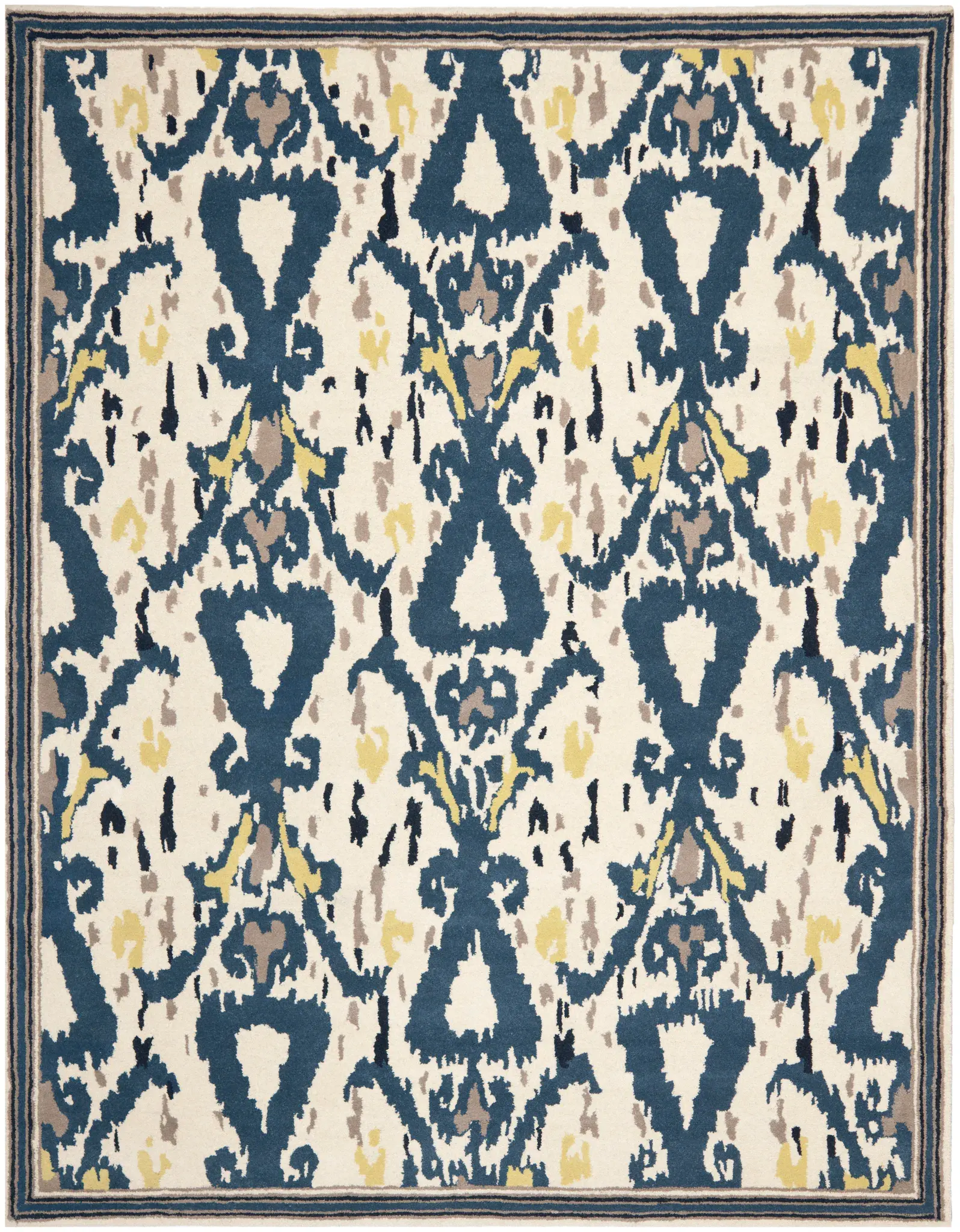 Martha Stewart Ikat Diamond Hand-Tufted Wool Outdoor Rug