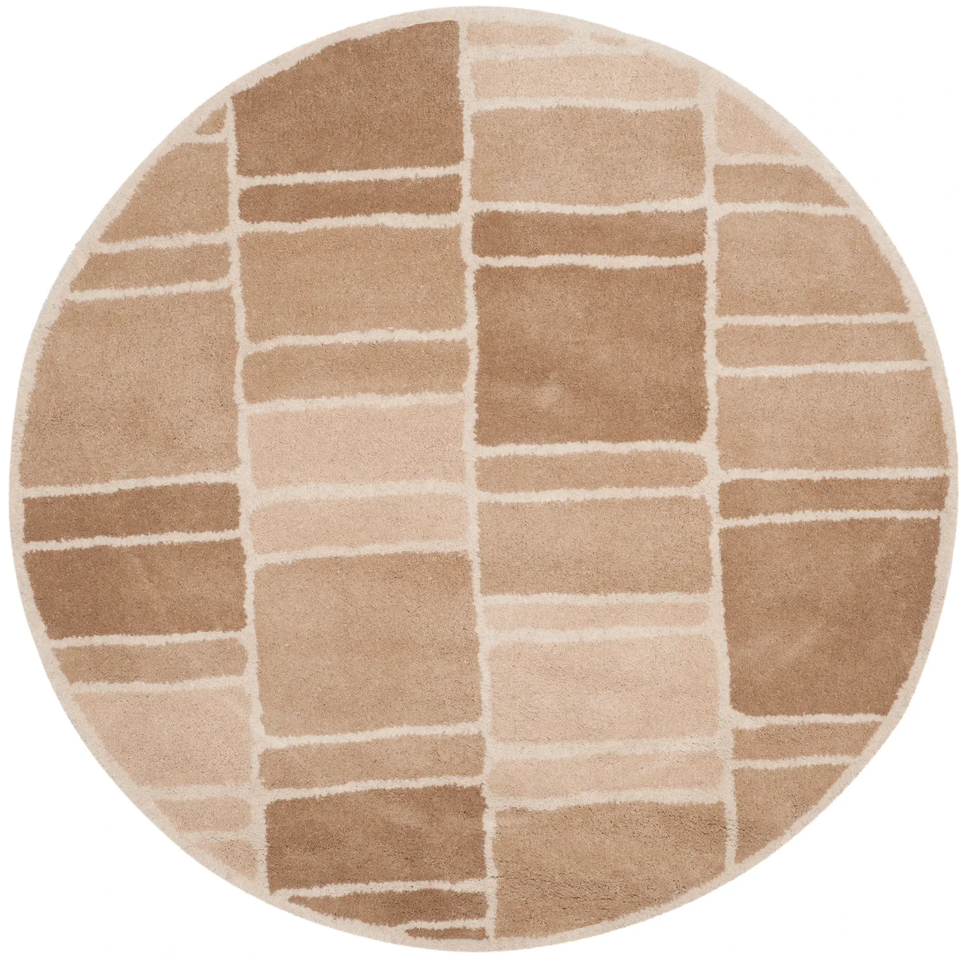 Martha Stewart Block Grid Hand-Tufted Wool Outdoor Rug