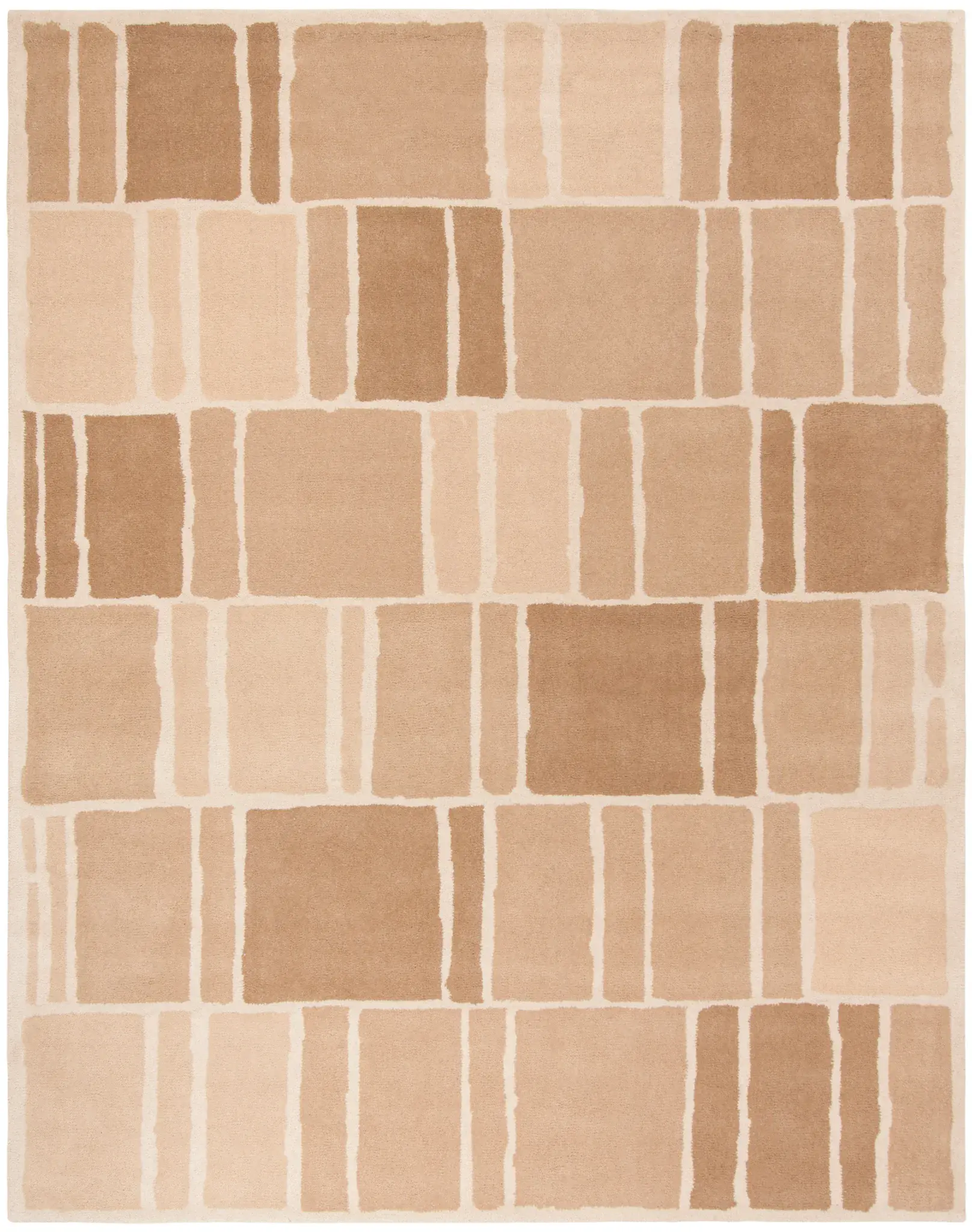 Martha Stewart Block Grid Hand-Tufted Wool Outdoor Rug