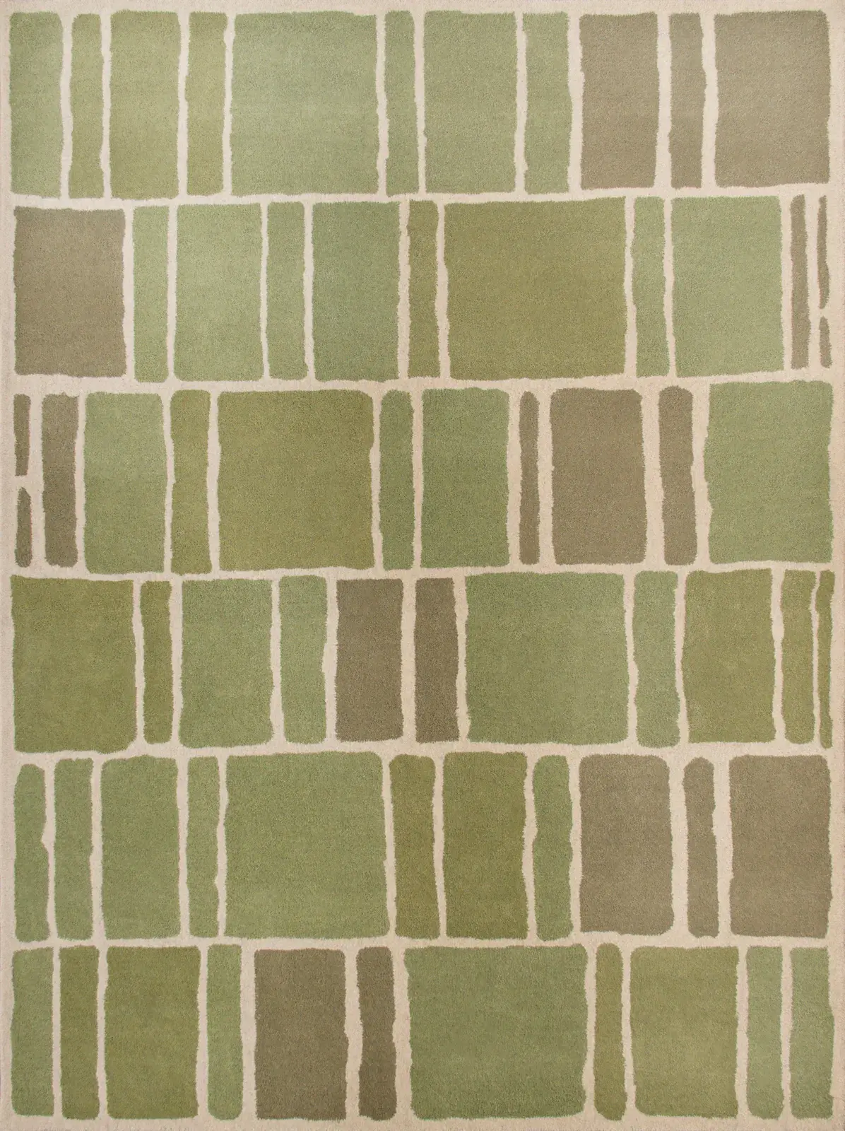 Martha Stewart Block Grid Hand-Tufted Wool Outdoor Rug