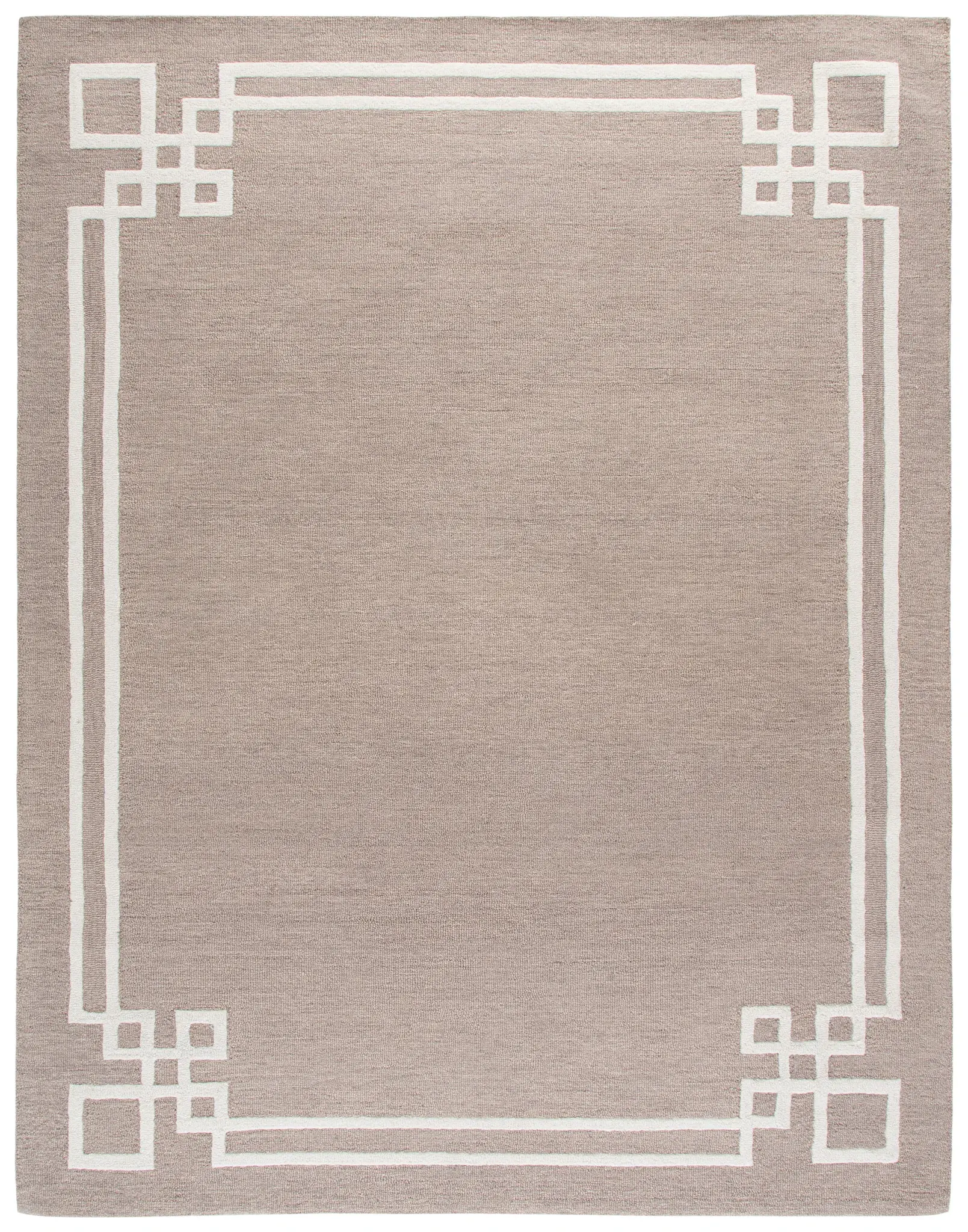 Martha Stewart Greek Key Border Hand-Tufted Wool Outdoor Rug