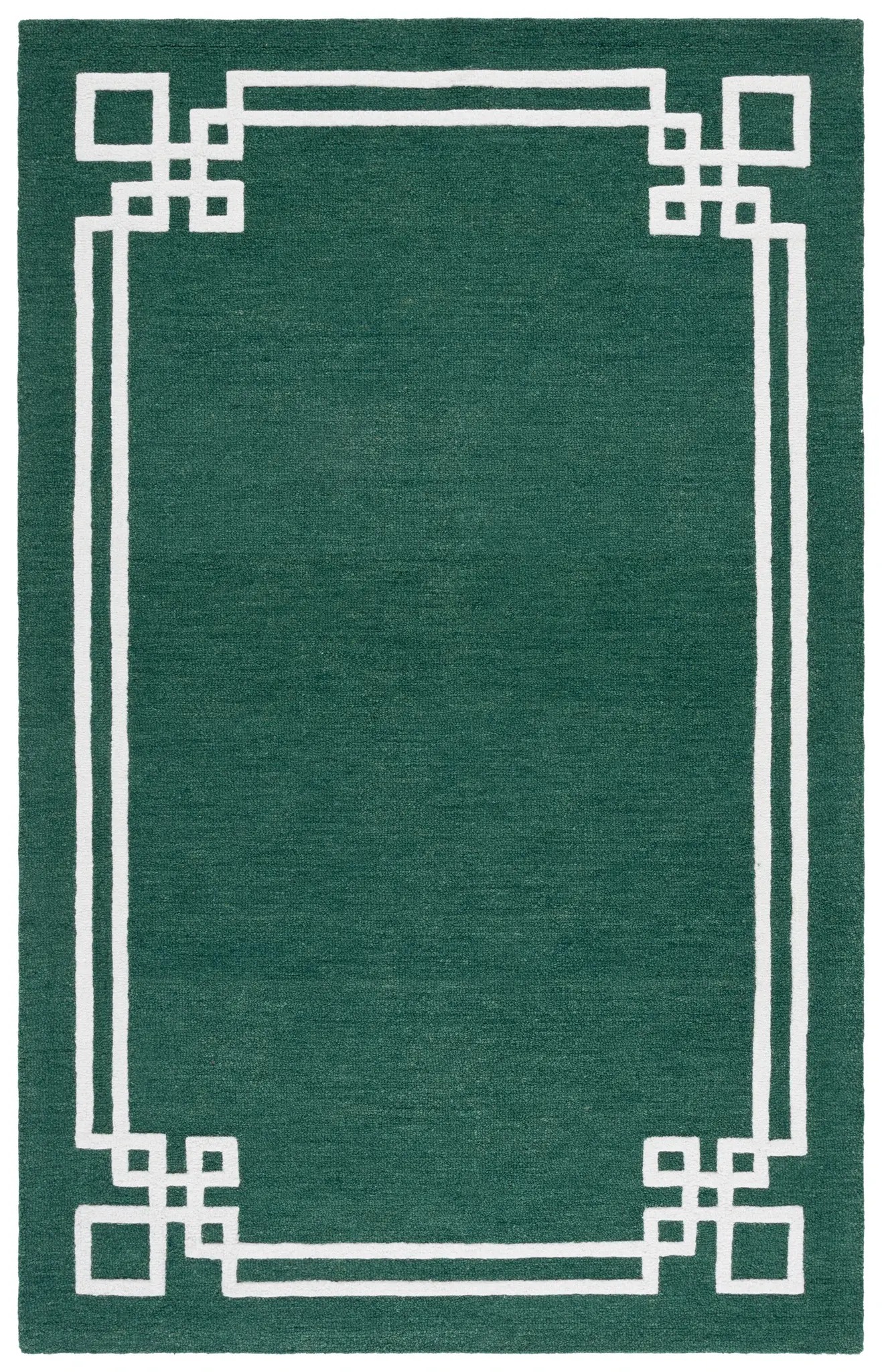 Martha Stewart Greek Key Border Hand-Tufted Wool Outdoor Rug