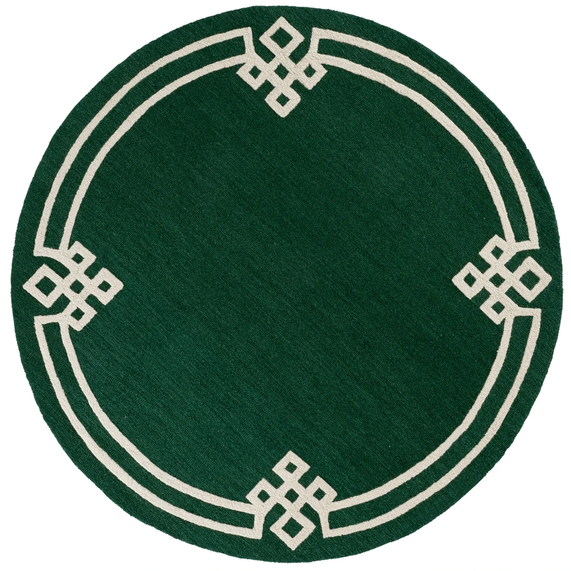 Martha Stewart Greek Key Border Hand-Tufted Wool Outdoor Rug