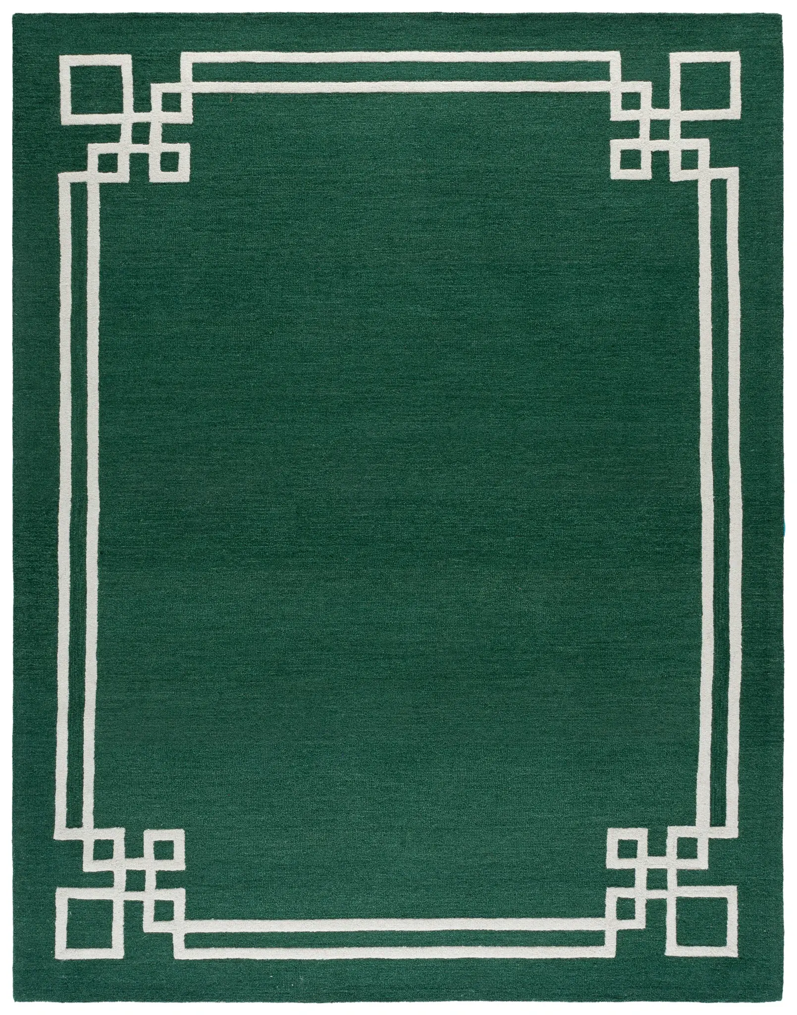 Martha Stewart Greek Key Border Hand-Tufted Wool Outdoor Rug