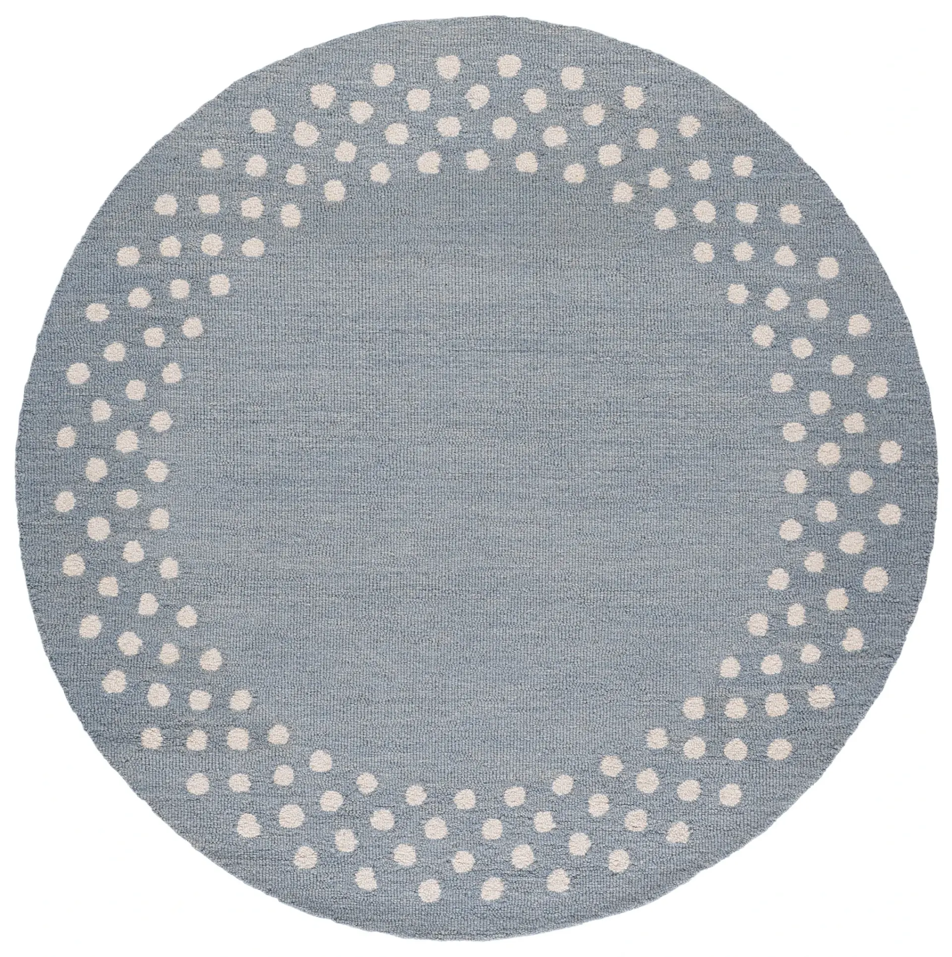 Martha Stewart Bordered Polka Dot Hand-Tufted Wool Outdoor Rug