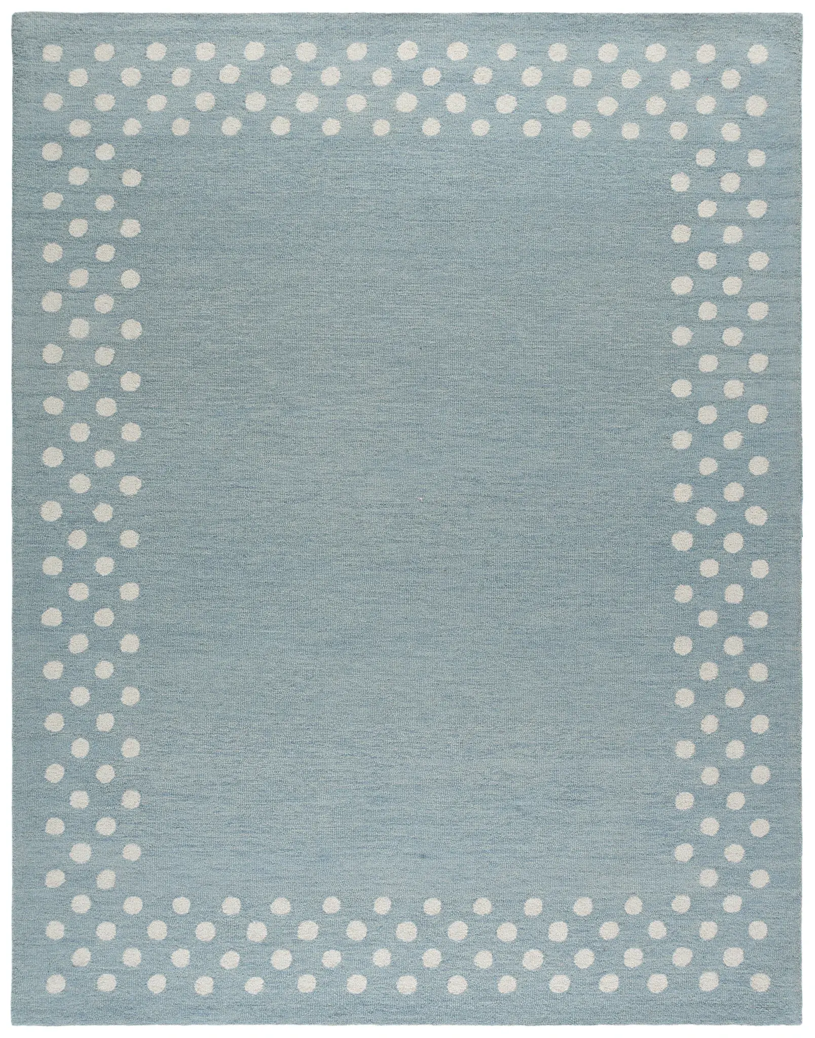 Martha Stewart Bordered Polka Dot Hand-Tufted Wool Outdoor Rug