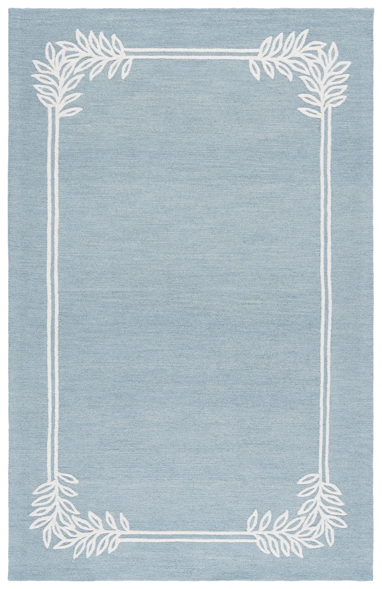 Martha Stewart Bordered Leaf Hand-Tufted Wool Outdoor Rug