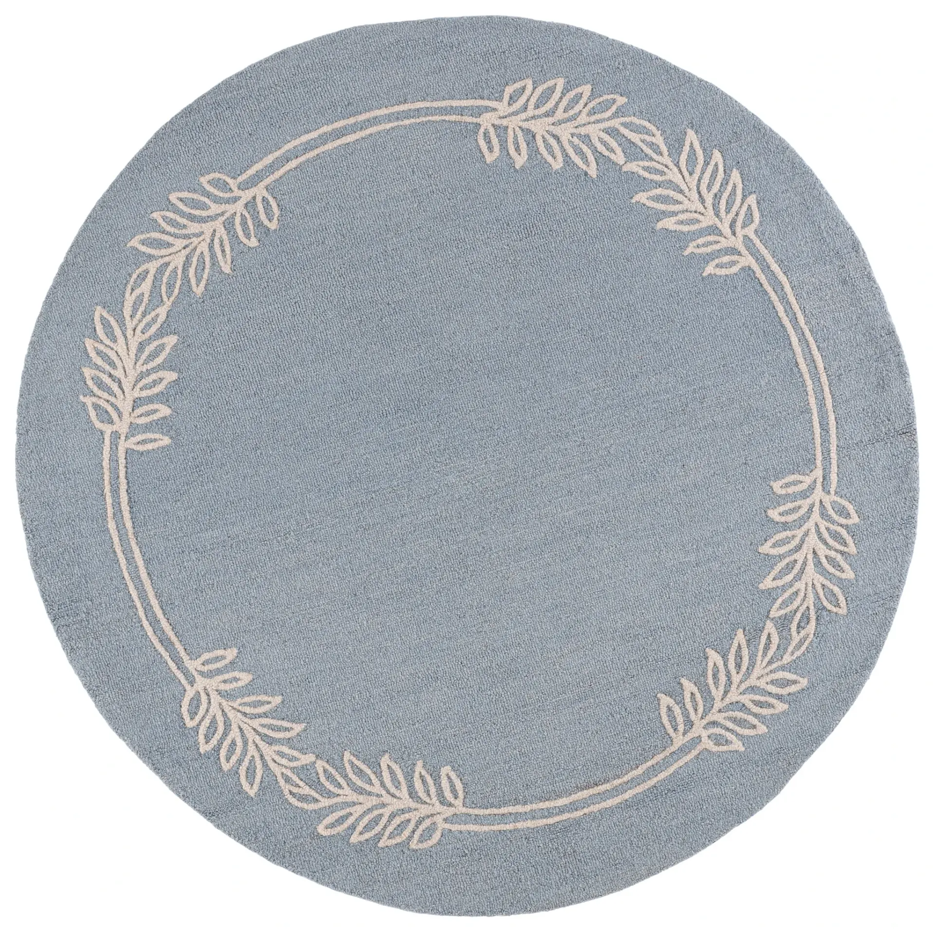 Martha Stewart Bordered Leaf Hand-Tufted Wool Outdoor Rug