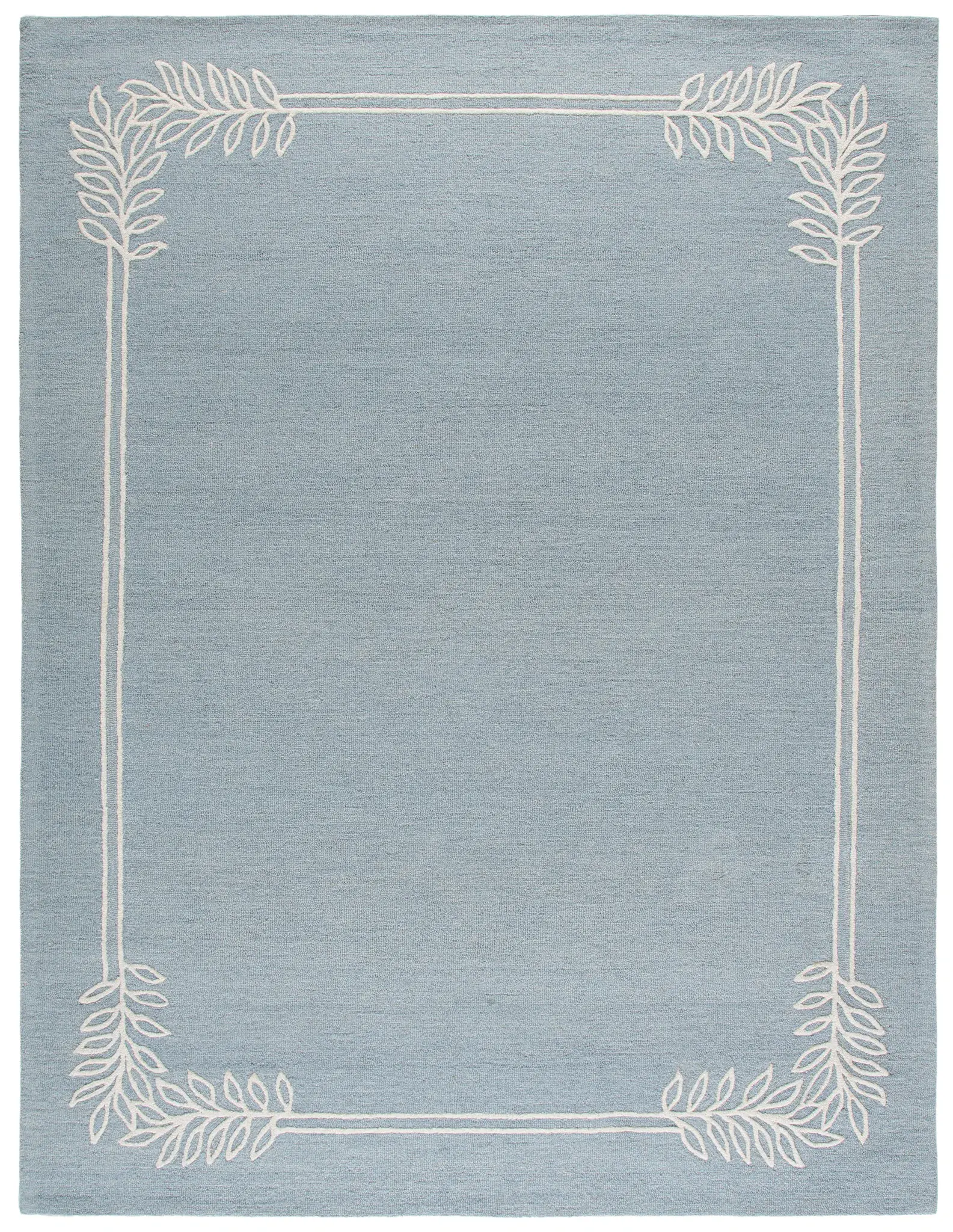 Martha Stewart Bordered Leaf Hand-Tufted Wool Outdoor Rug