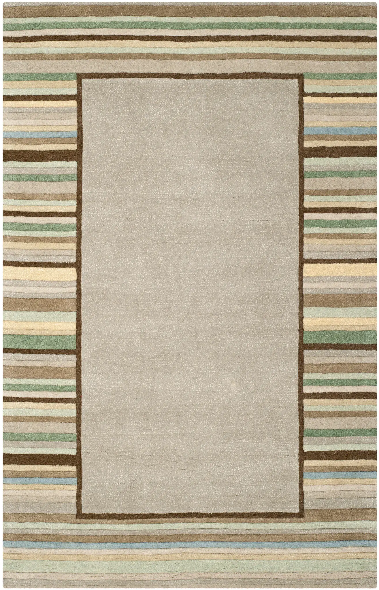 Martha Stewart Striped Border Hand-Tufted Outdoor Rug