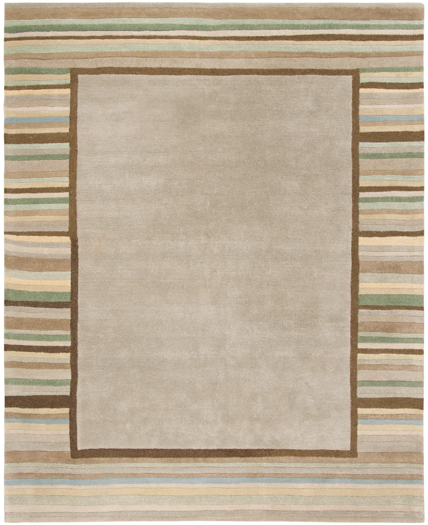 Martha Stewart Striped Border Hand-Tufted Outdoor Rug