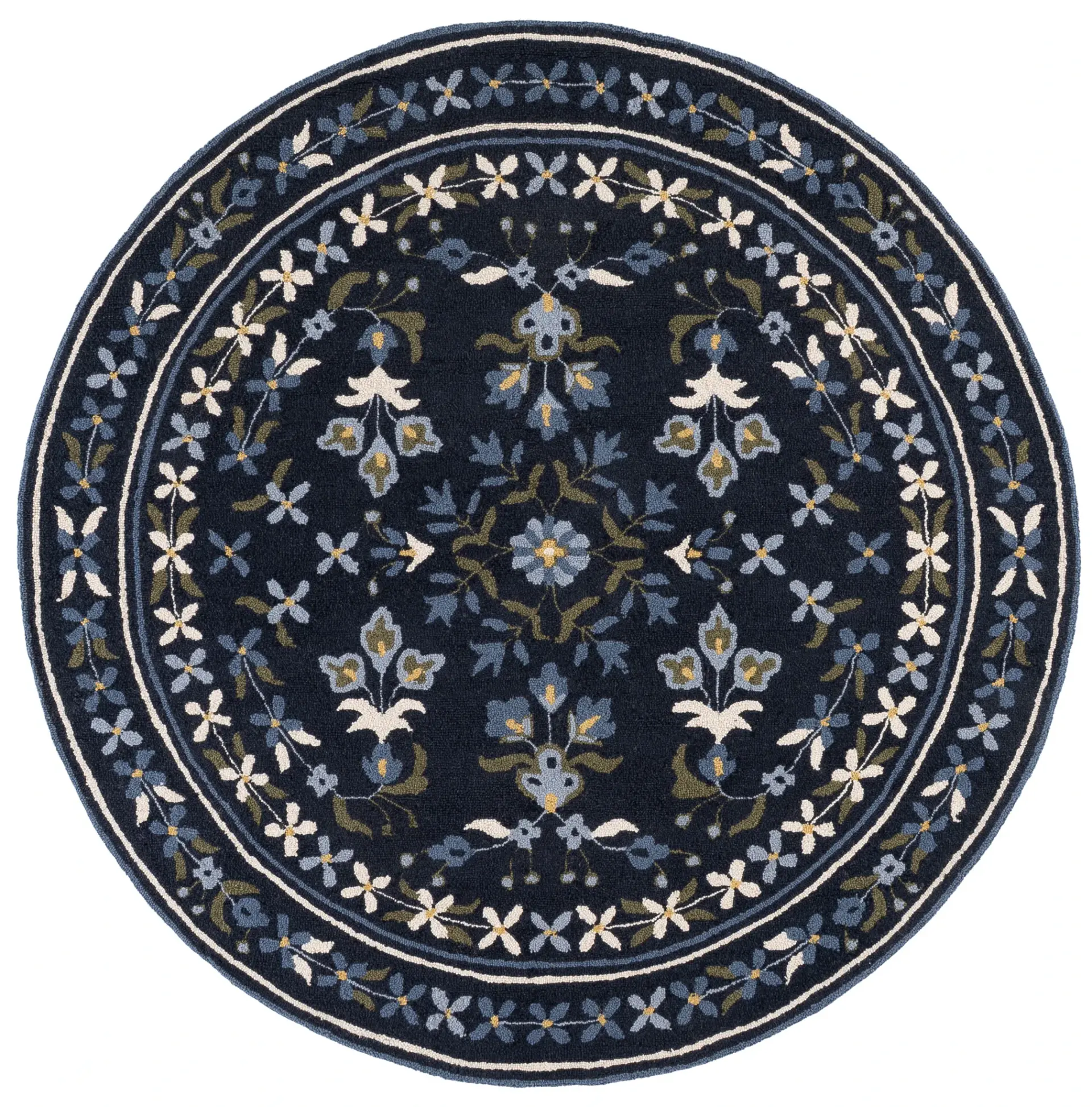 Martha Stewart Traditional Floral Hand-Tufted Wool Outdoor Rug