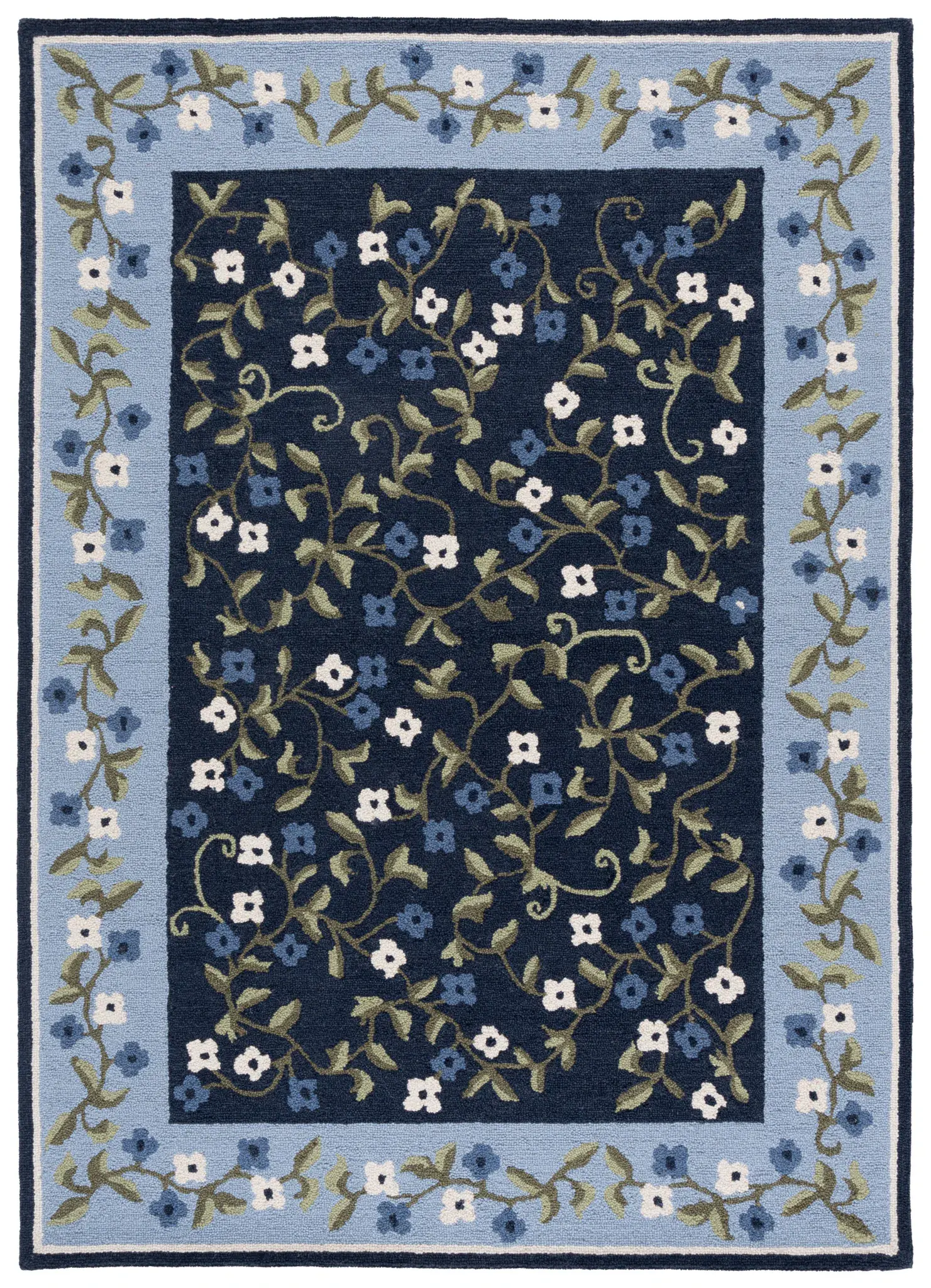 Martha Stewart Floral Vine Hand-Tufted Wool Outdoor Rug