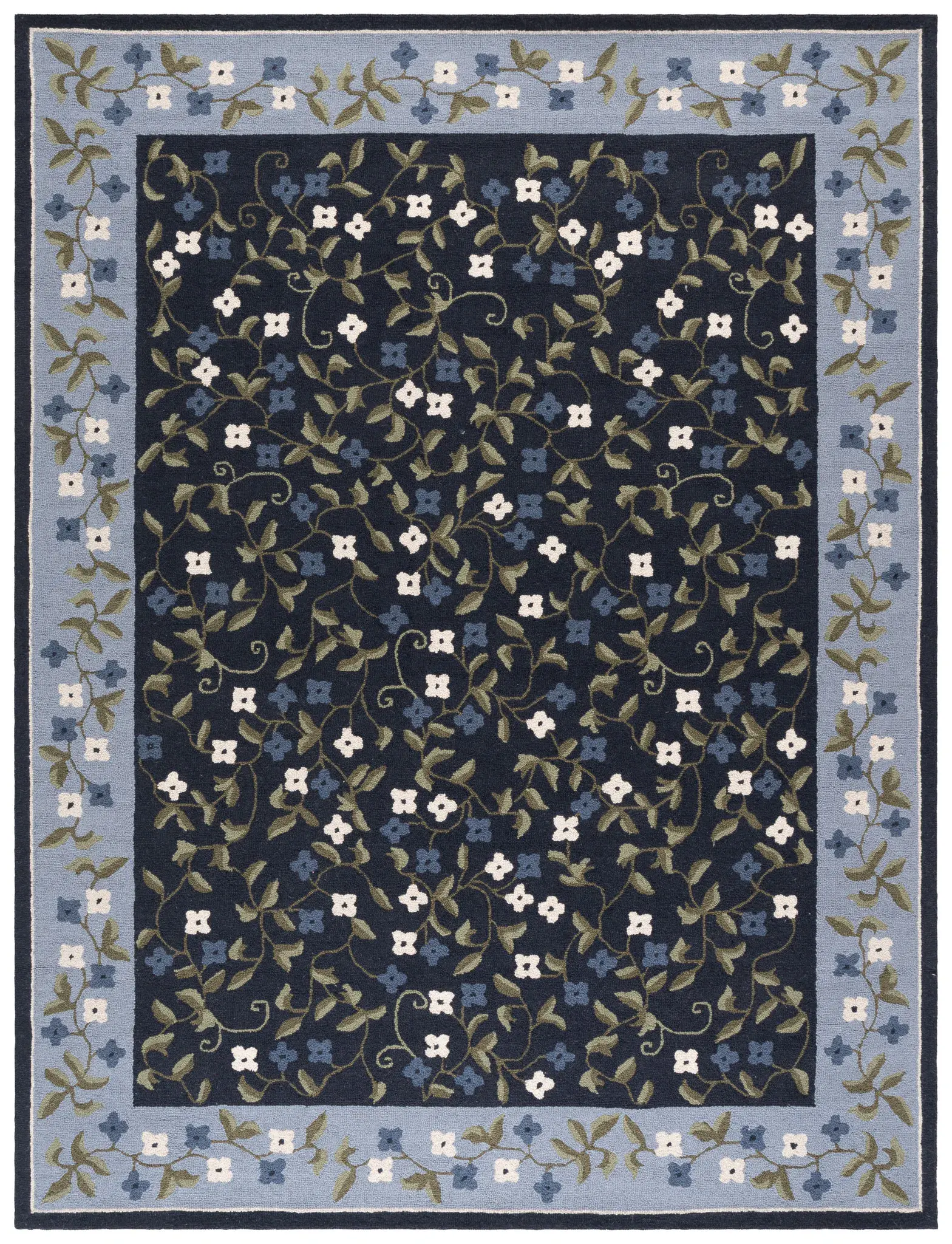 Martha Stewart Floral Vine Hand-Tufted Wool Outdoor Rug