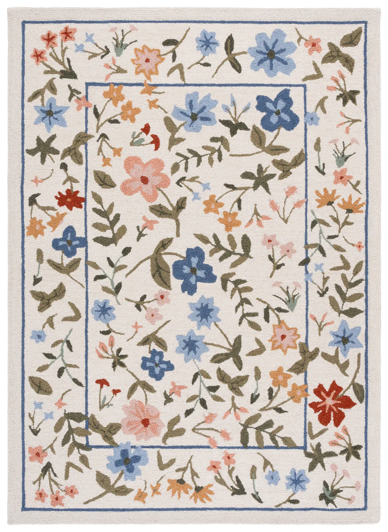 Martha Stewart Botanical Floral Hand-Tufted Wool Outdoor Rug