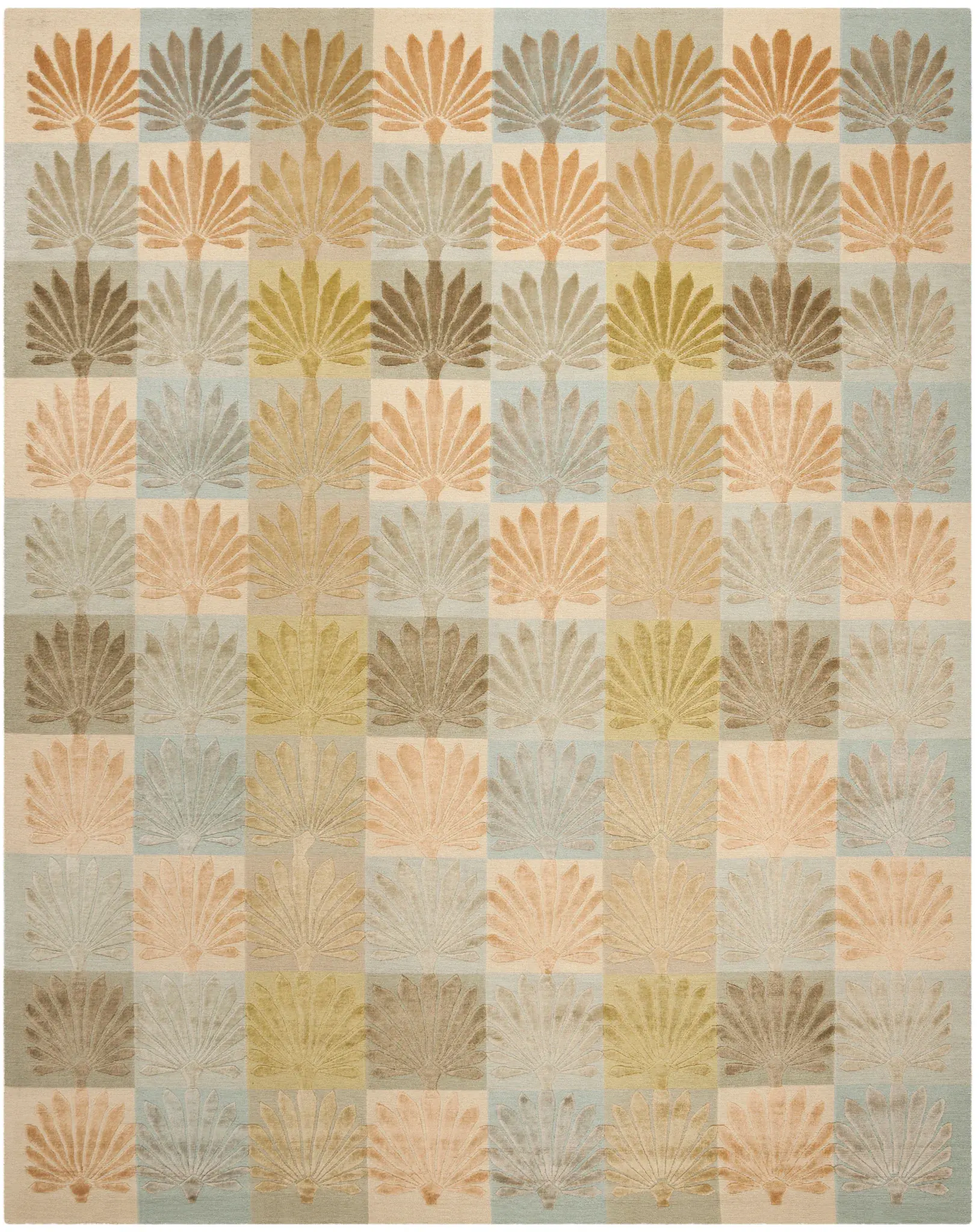 Martha Stewart Palm Fan Grid Outdoor Rug
