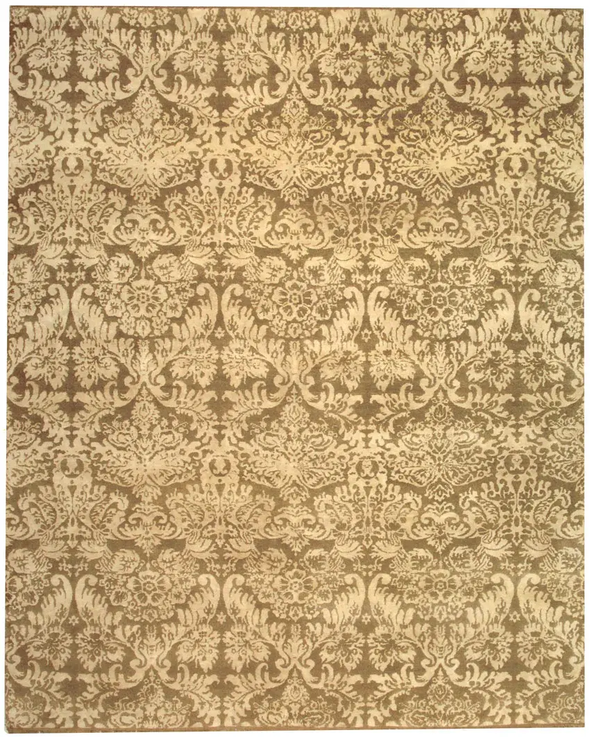 Martha Stewart Damask Hand-Knotted Wool Outdoor Rug