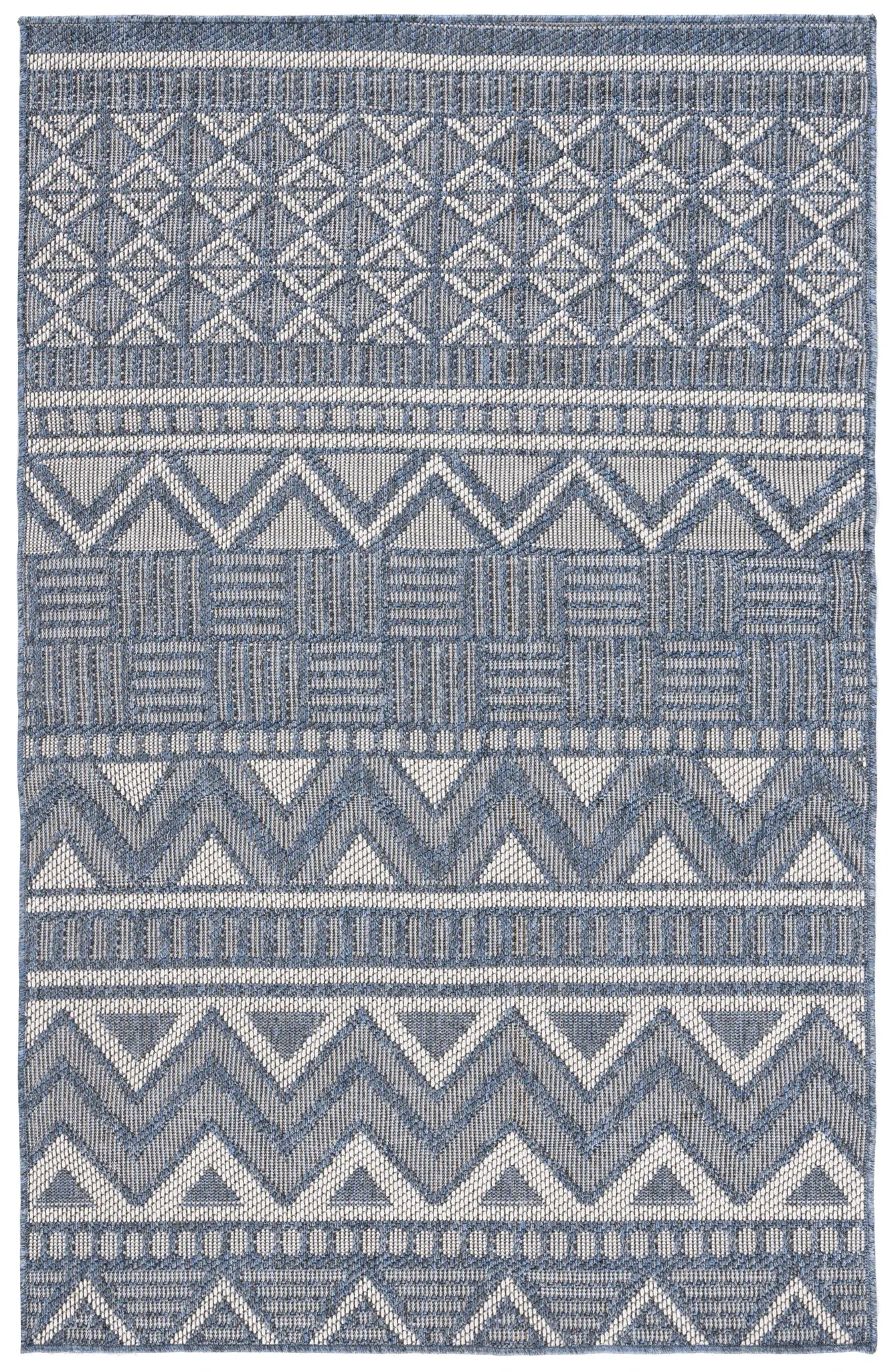 Martha Stewart Geometric Banded Washable Outdoor Rug