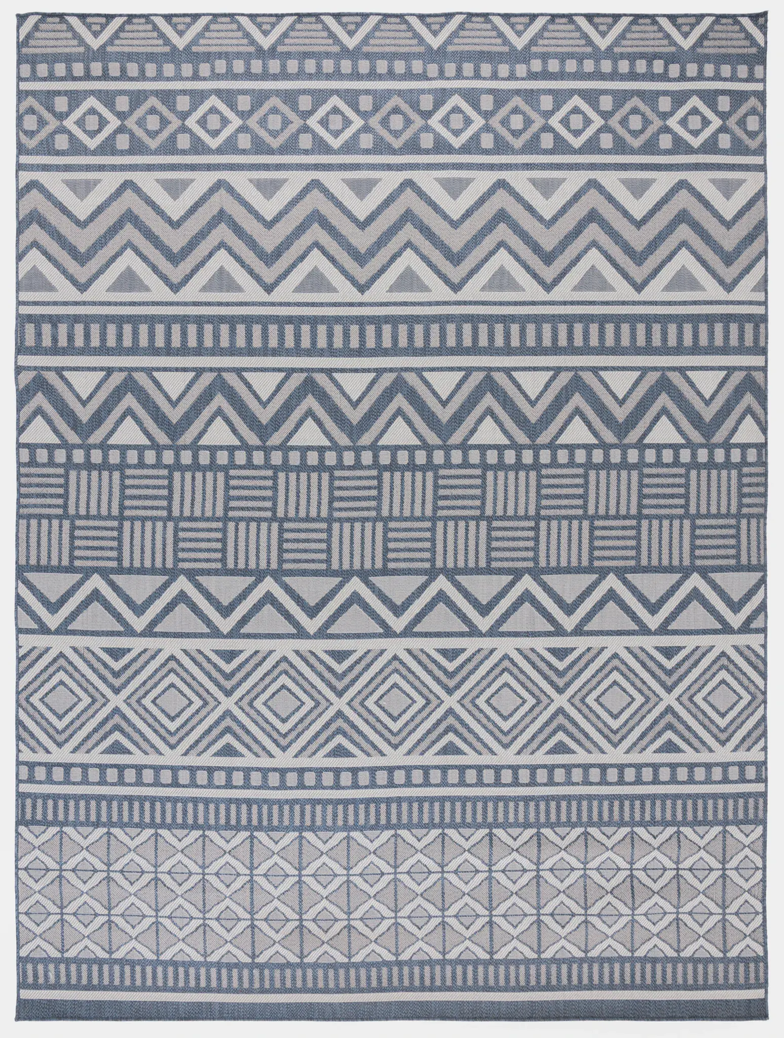 Martha Stewart Geometric Banded Washable Outdoor Rug