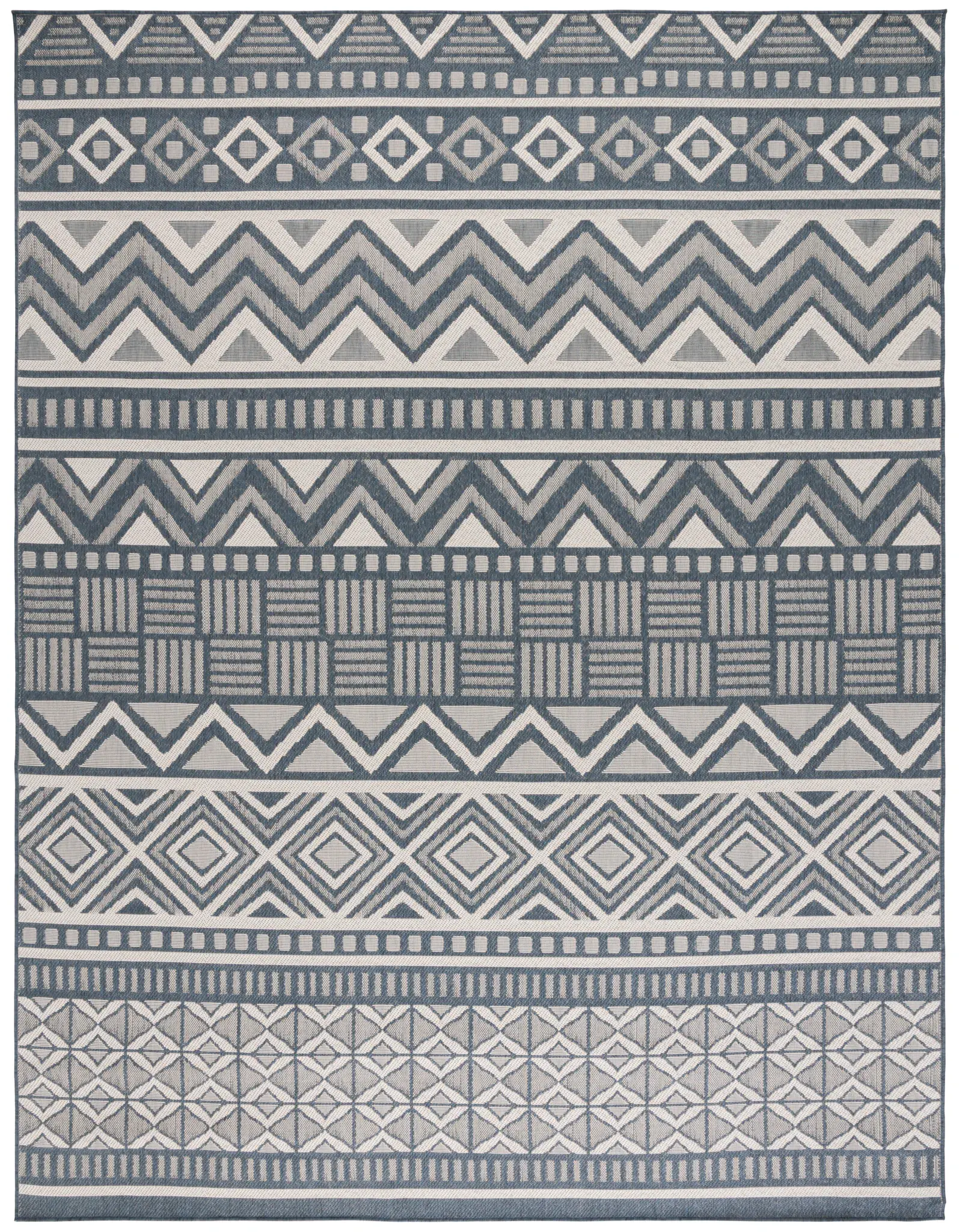 Martha Stewart Banded Geometric Washable Outdoor Rug